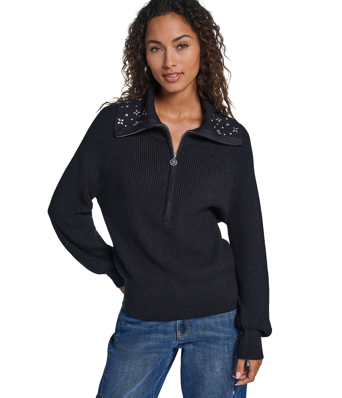SPARKLE HALF ZIP SWEATER VIEW 1 SPARKLE HALF ZIP SWEATER VIEW 1