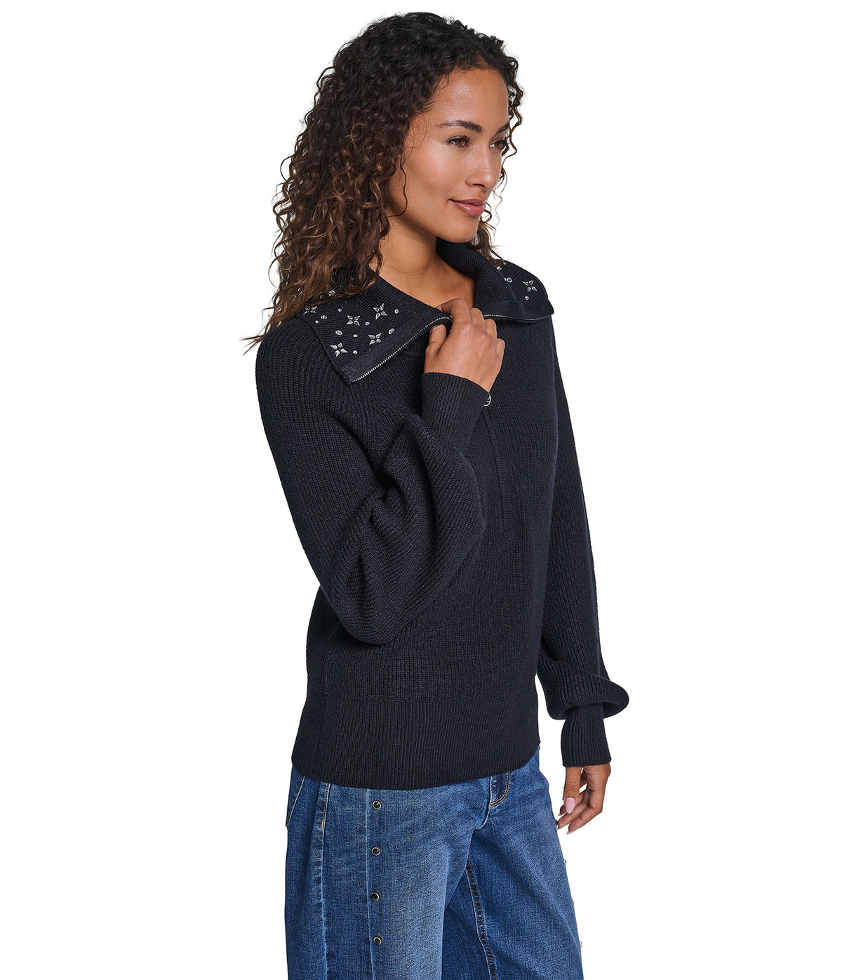 SPARKLE HALF ZIP SWEATER VIEW 3 SPARKLE HALF ZIP SWEATER VIEW 3