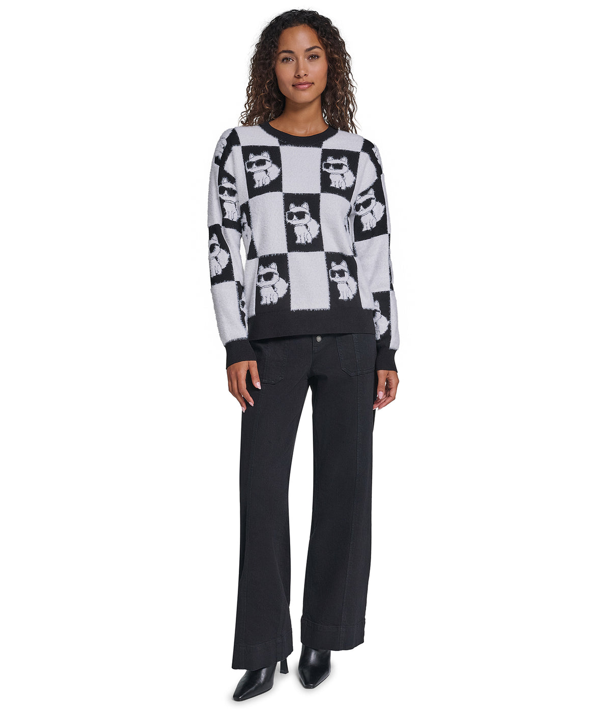 CHECKERED PRINT CHOUPETTE SWEATER VIEW 5 CHECKERED PRINT CHOUPETTE SWEATER VIEW 5