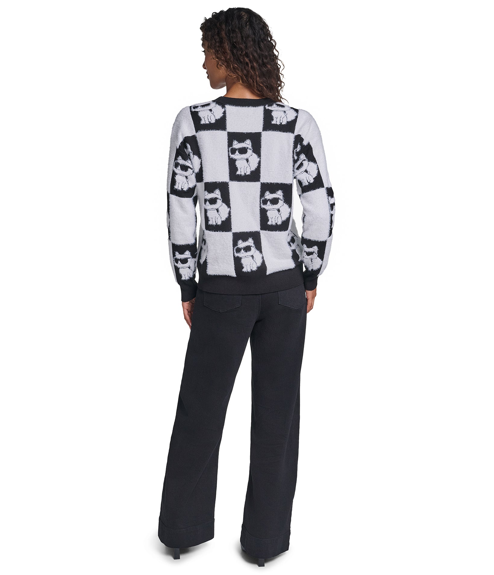 CHECKERED PRINT CHOUPETTE SWEATER VIEW 6 CHECKERED PRINT CHOUPETTE SWEATER VIEW 6