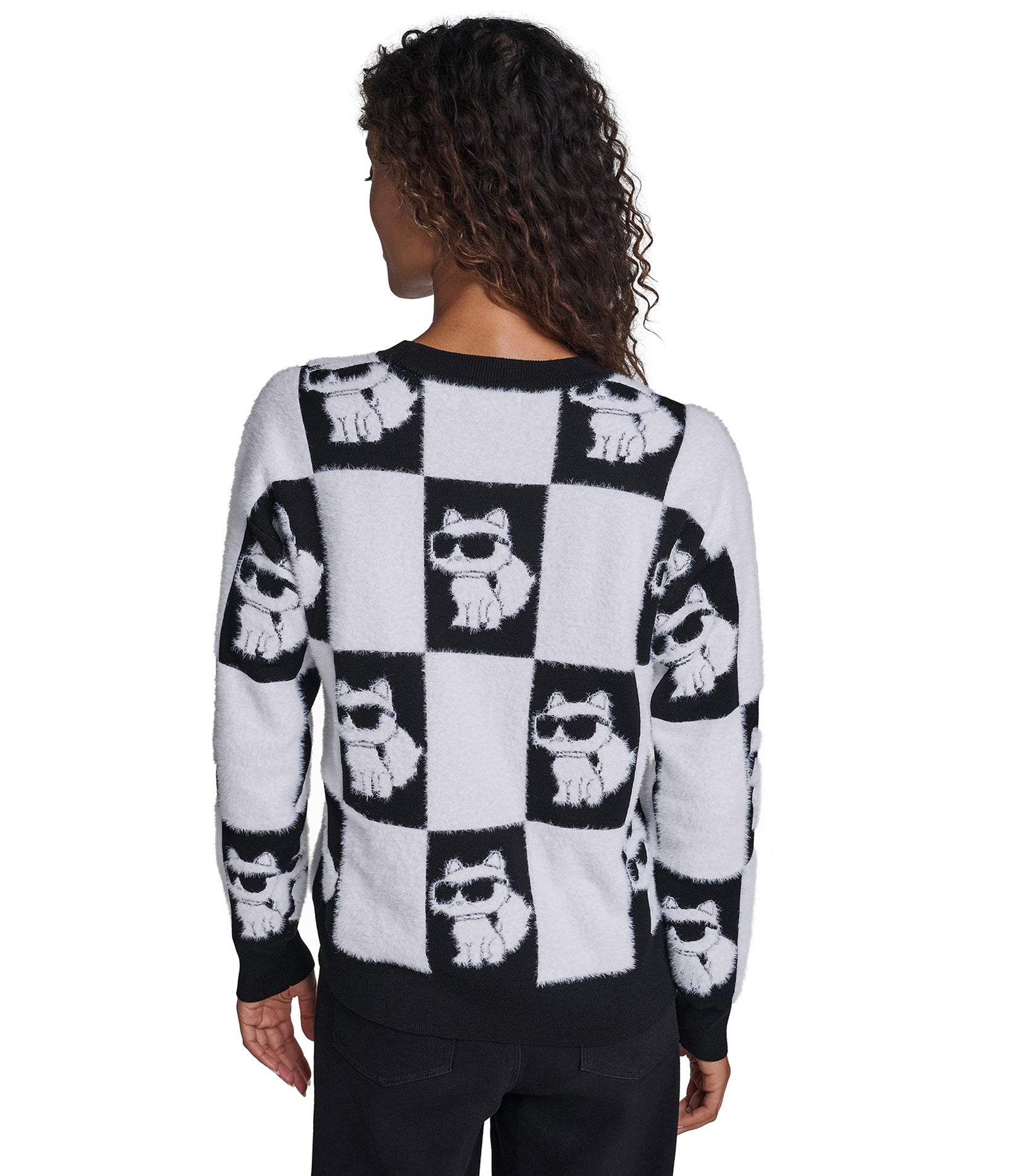 CHECKERED PRINT CHOUPETTE SWEATER VIEW 2 CHECKERED PRINT CHOUPETTE SWEATER VIEW 2