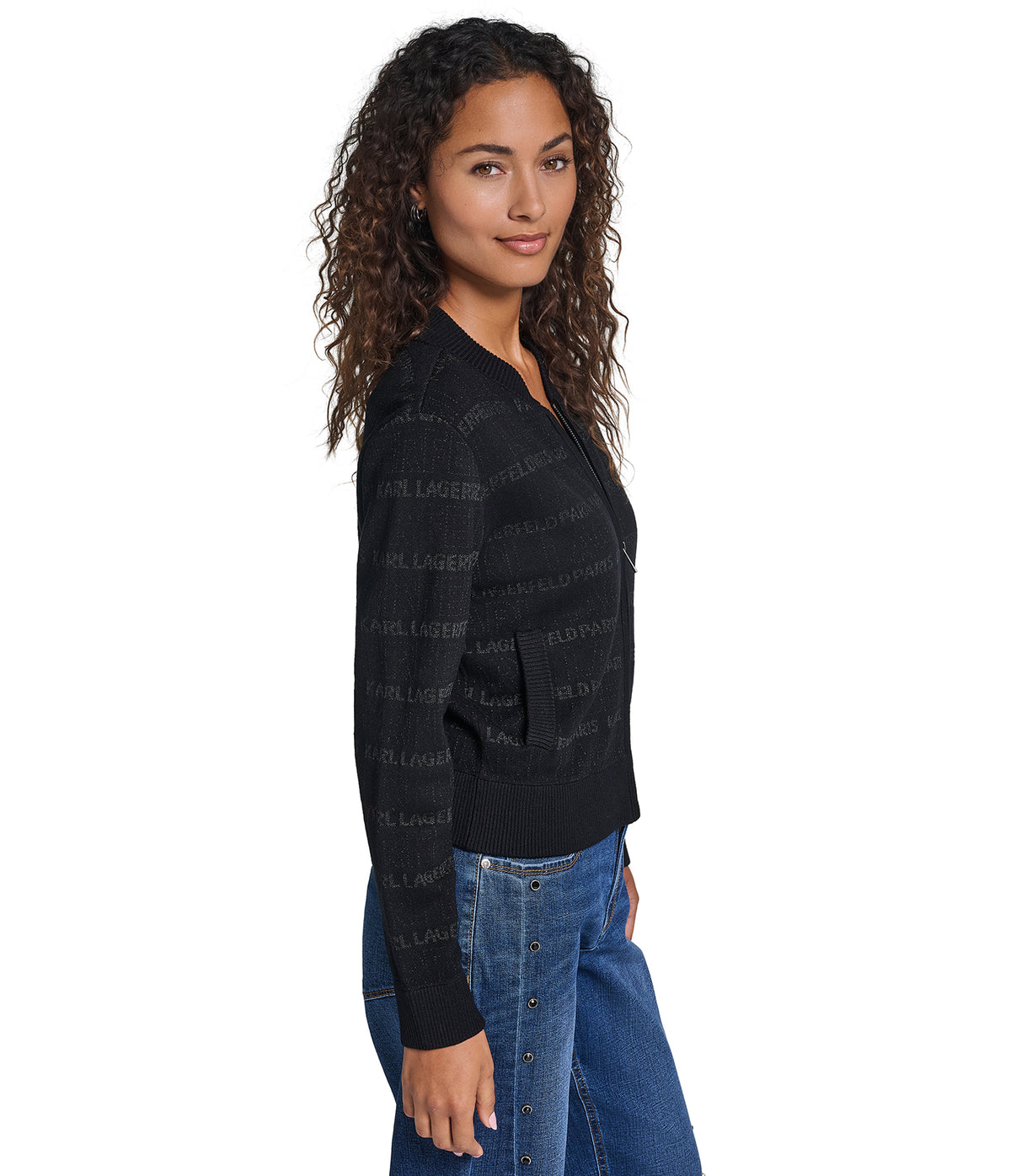 LOGO TAPE SWEATER JACKET VIEW 3 LOGO TAPE SWEATER JACKET VIEW 3