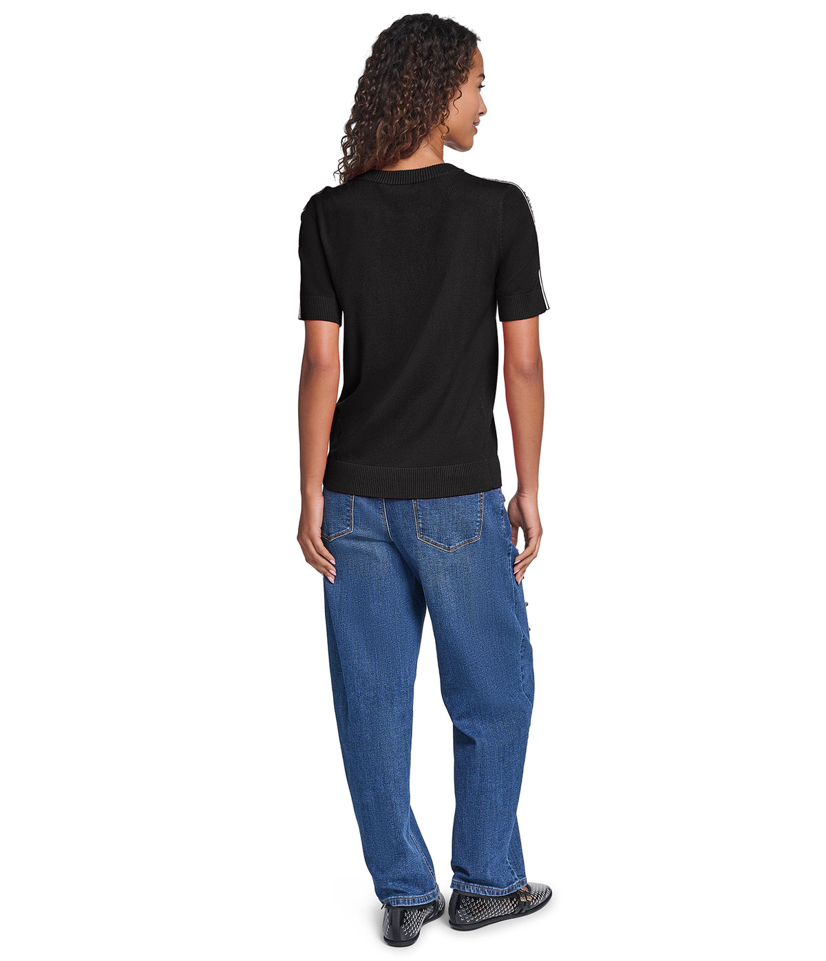 SHORT SLEEVE LOGO TAPE SWEATER VIEW 6 SHORT SLEEVE LOGO TAPE SWEATER VIEW 6