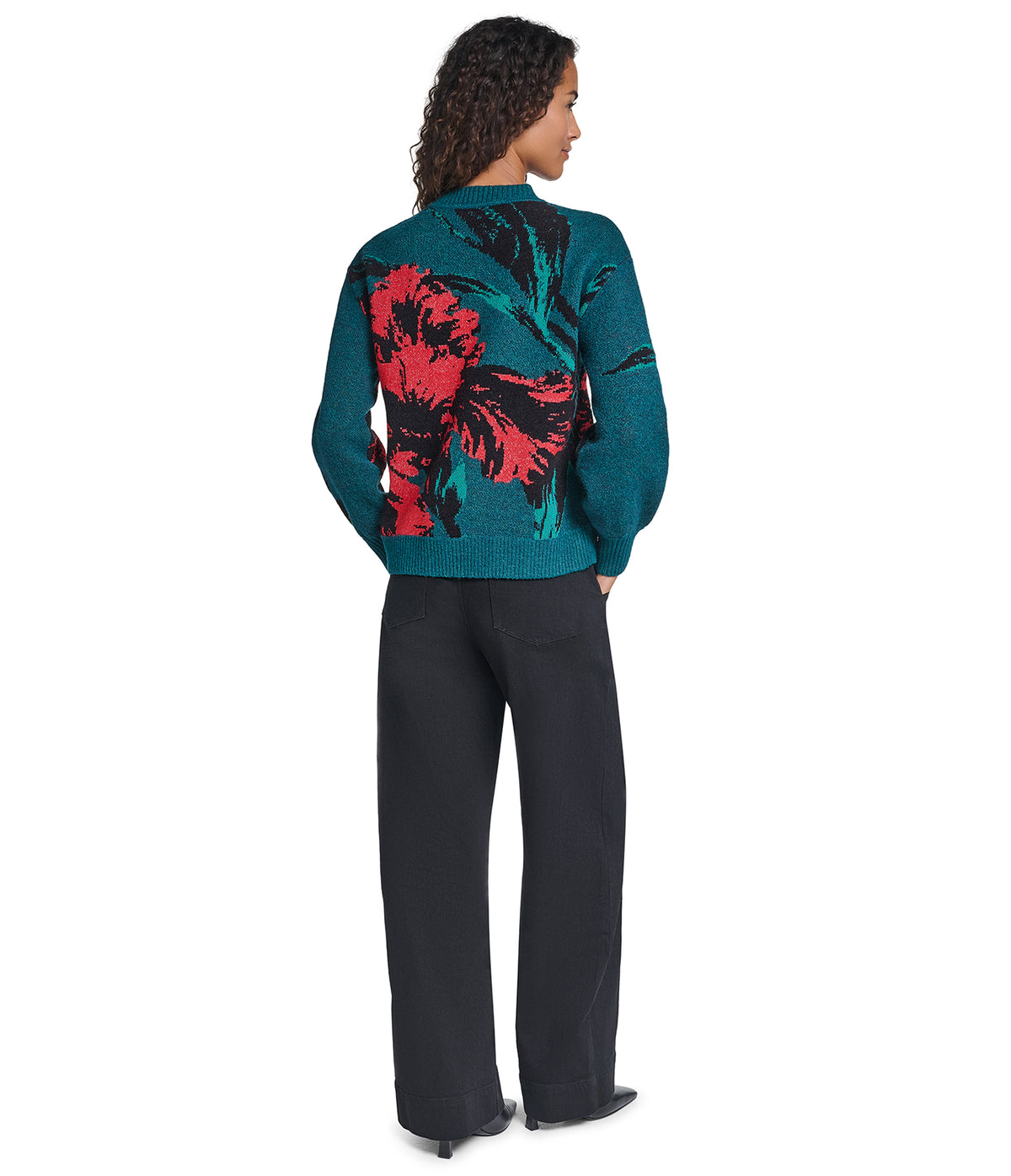 FLORAL PRINT CREW NECK SWEATER VIEW 7 FLORAL PRINT CREW NECK SWEATER VIEW 7