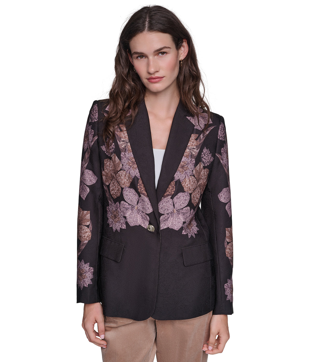FLORAL PRINT BLAZER VIEW 2 FLORAL PRINT BLAZER VIEW 2