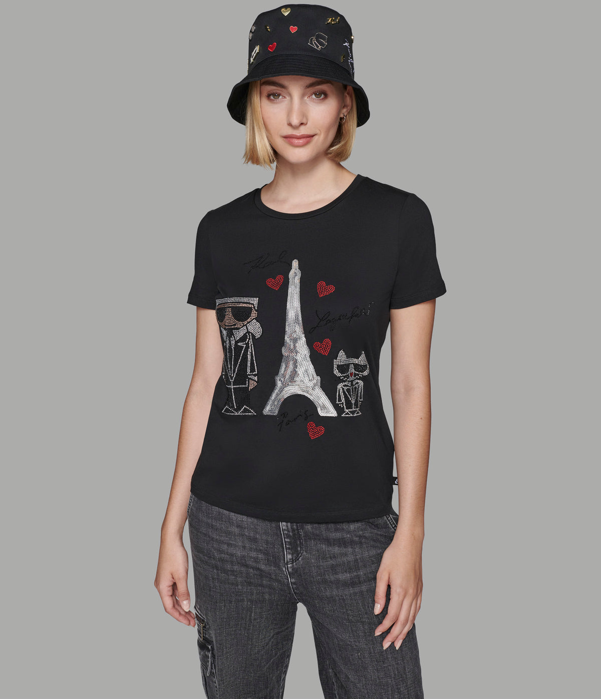 Karl Sequin Eiffel Tower Tee Tees Tanks Karl Lagerfeld Paris