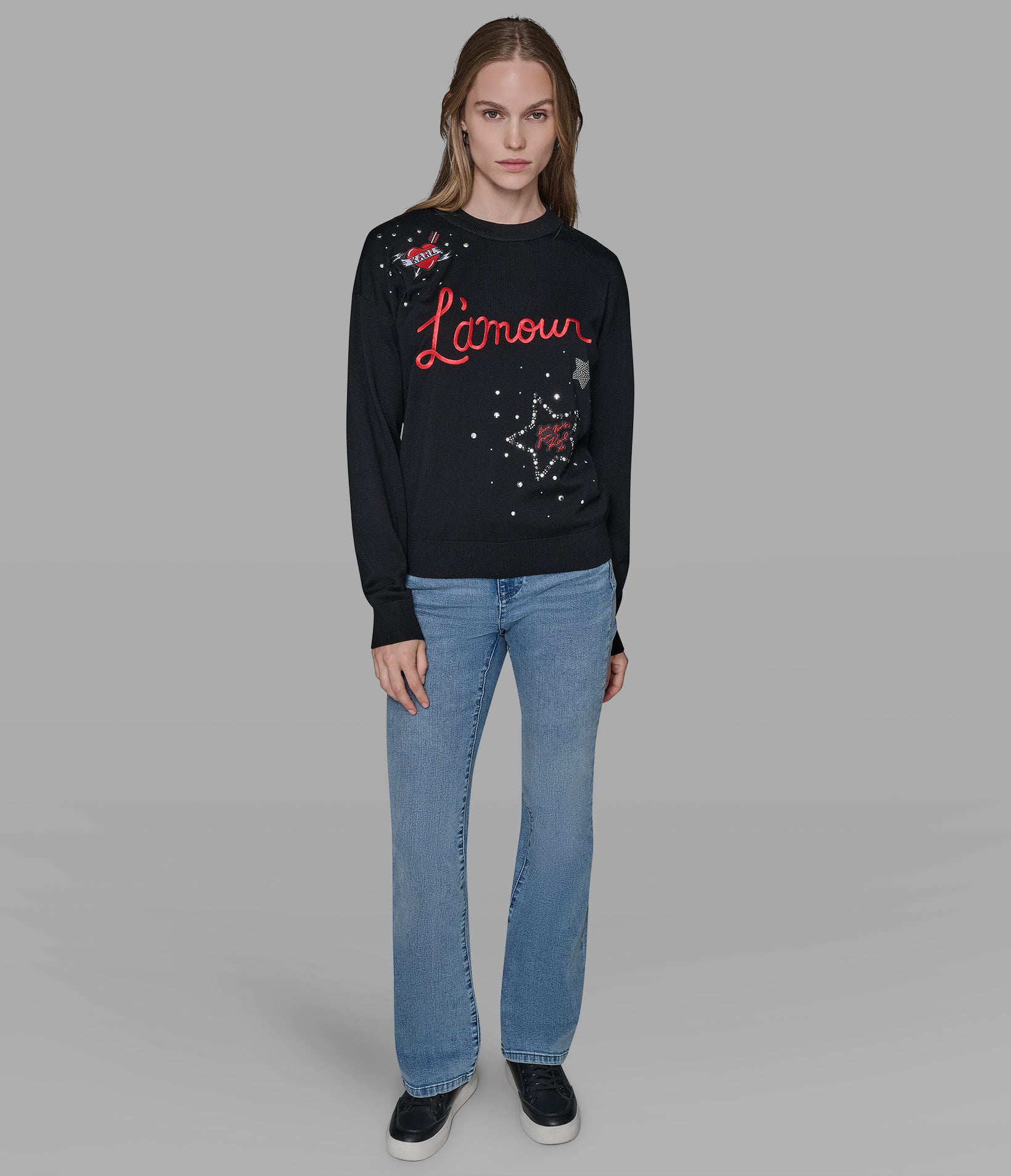 LAMOUR EMBELLISHED SWEATER VIEW 3 | Women's Tops & Sweaters LAMOUR EMBELLISHED SWEATER VIEW 3 | Women's Tops & Sweaters
