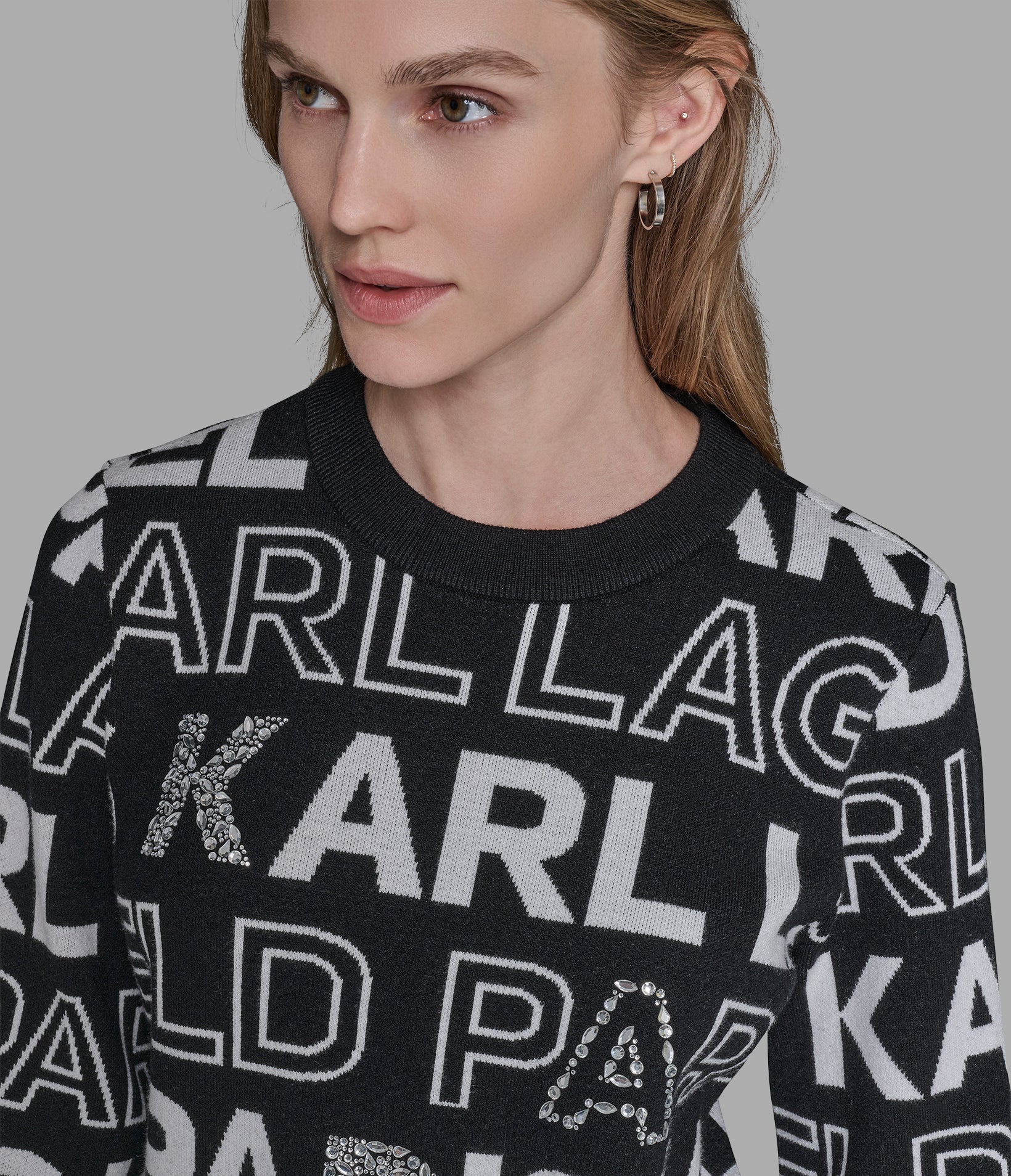 LOGO EMBELLISHED SWEATER VIEW 5 LOGO EMBELLISHED SWEATER VIEW 5