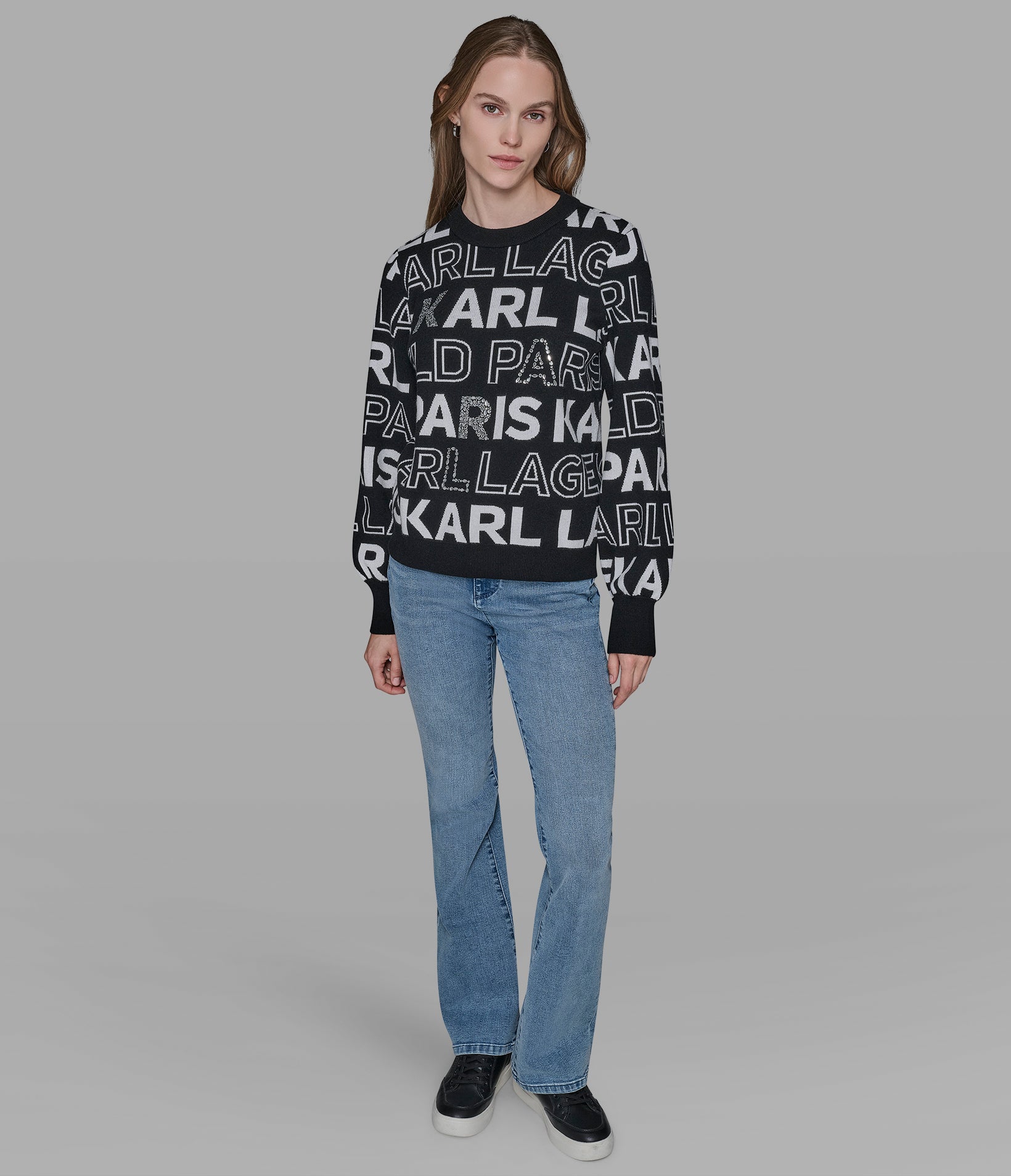 LOGO EMBELLISHED SWEATER VIEW 4 LOGO EMBELLISHED SWEATER VIEW 4