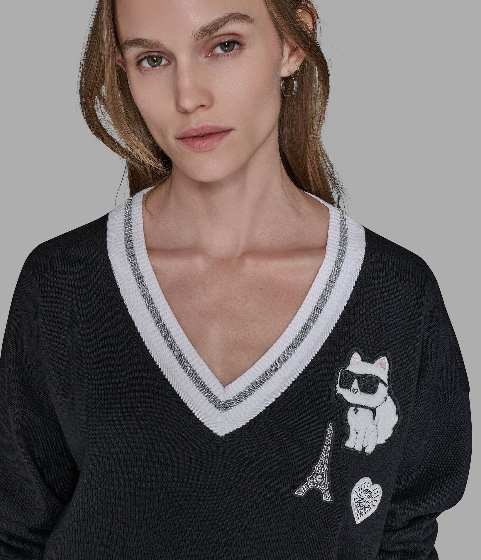 VARSITY SWEATER WITH PATCHES VIEW 5 | Women's Tops & Sweaters VARSITY SWEATER WITH PATCHES VIEW 5 | Women's Tops & Sweaters