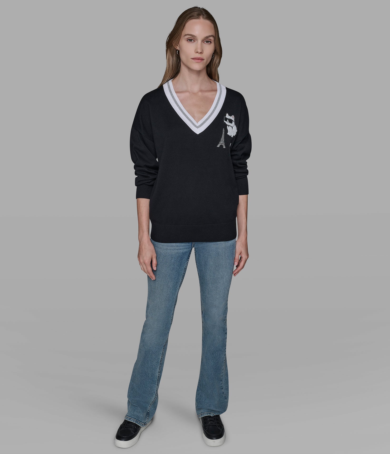 VARSITY SWEATER WITH PATCHES VIEW 3 | Women's Tops & Sweaters VARSITY SWEATER WITH PATCHES VIEW 3 | Women's Tops & Sweaters