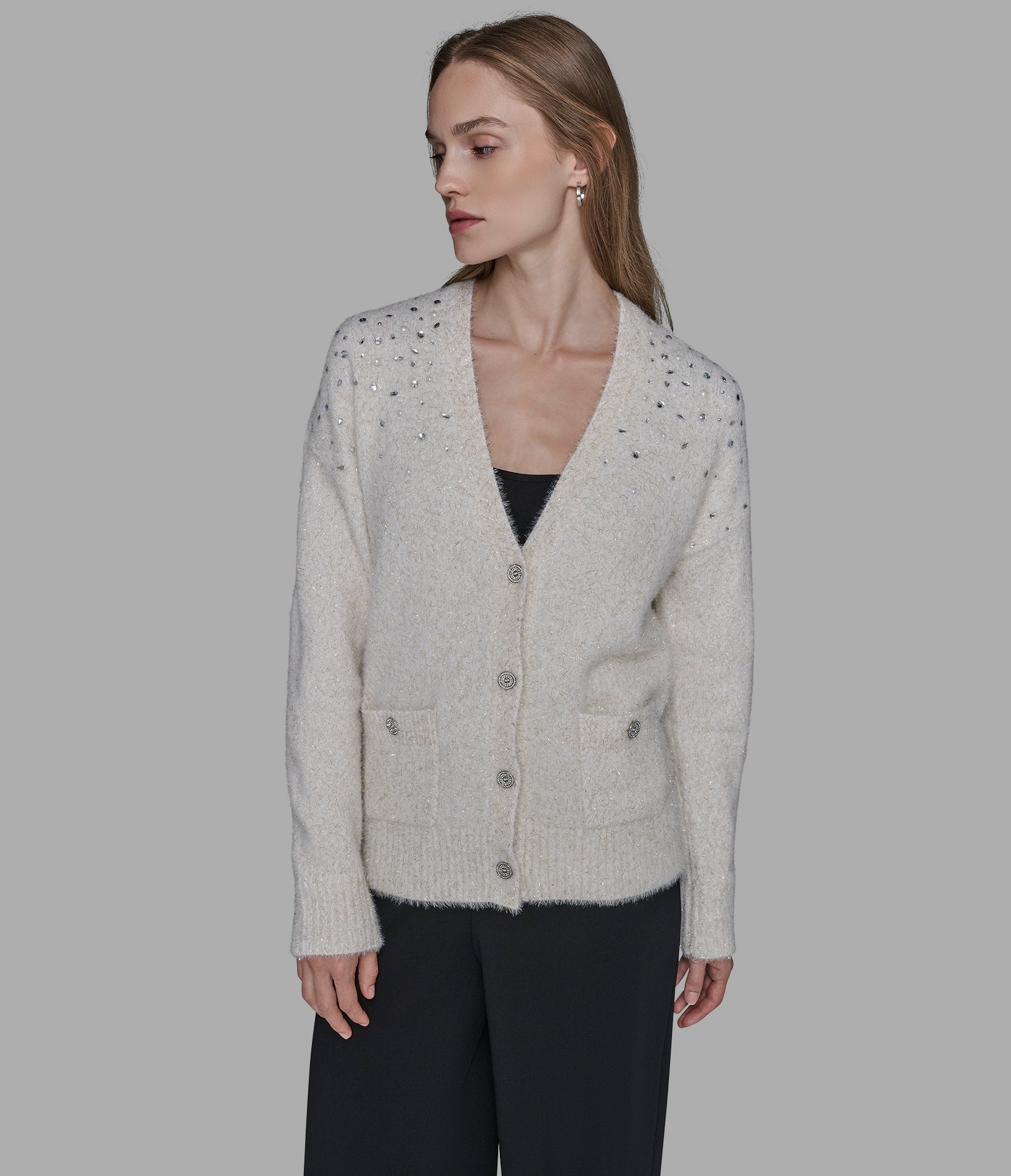 EMBELLISHED CARDIGAN WITH POCKETS View 1 | Products EMBELLISHED CARDIGAN WITH POCKETS View 1 | Products