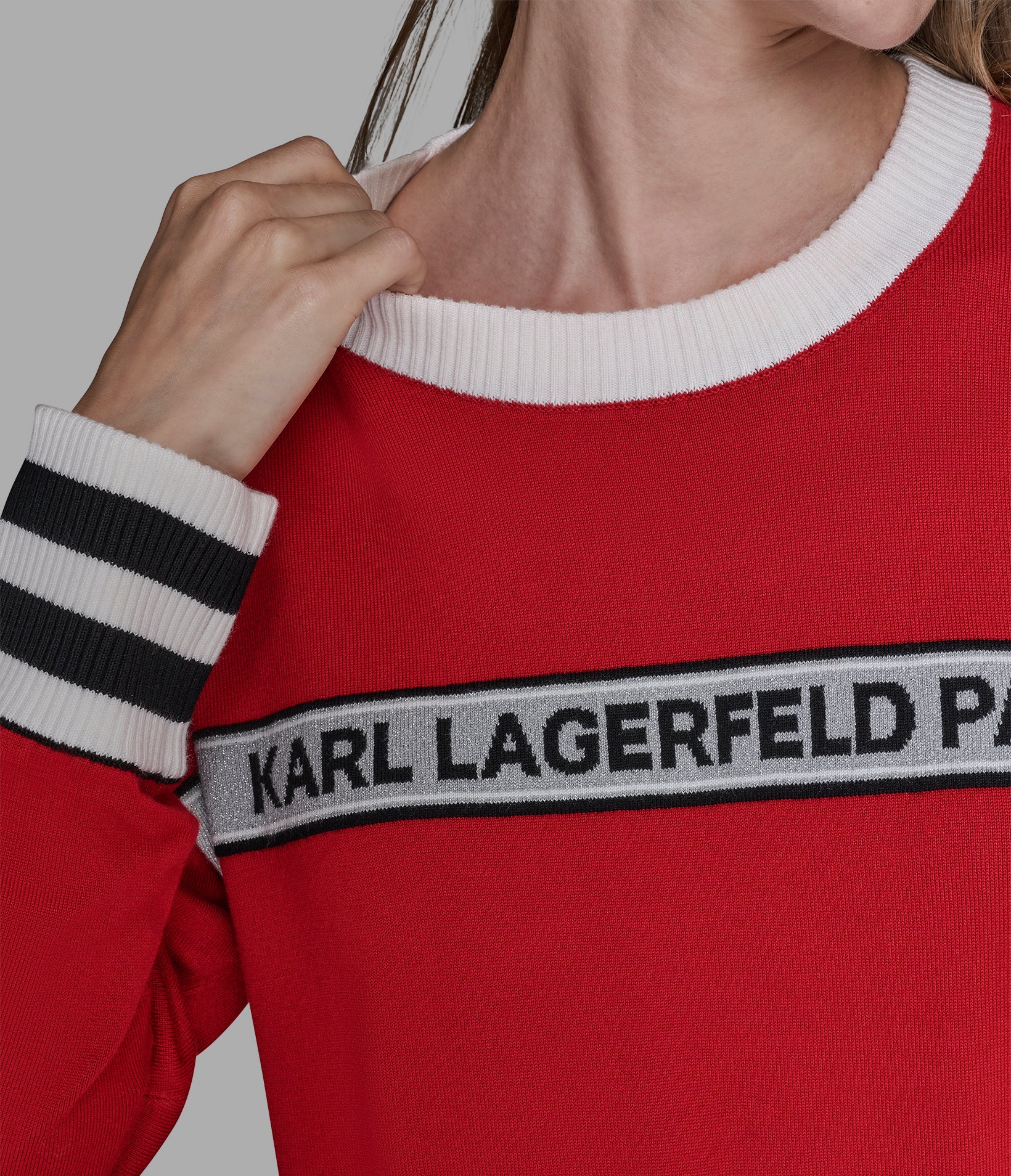 STRIPE LOGO SWEATER VIEW 6 | Valentine's Day Shop STRIPE LOGO SWEATER VIEW 6 | Valentine's Day Shop