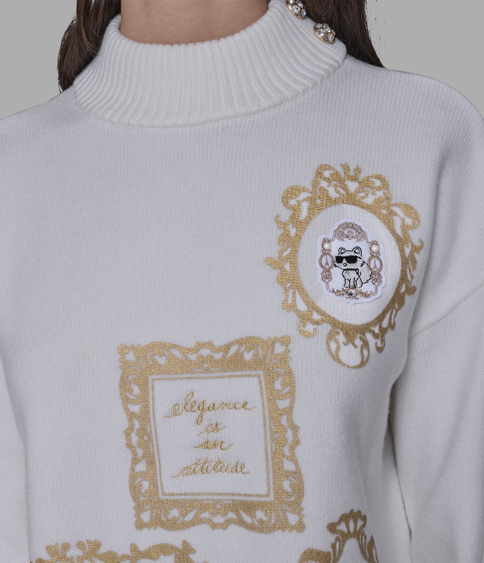 KARL AND CHOUPETTE FRAME SWEATER VIEW 4 KARL AND CHOUPETTE FRAME SWEATER VIEW 4