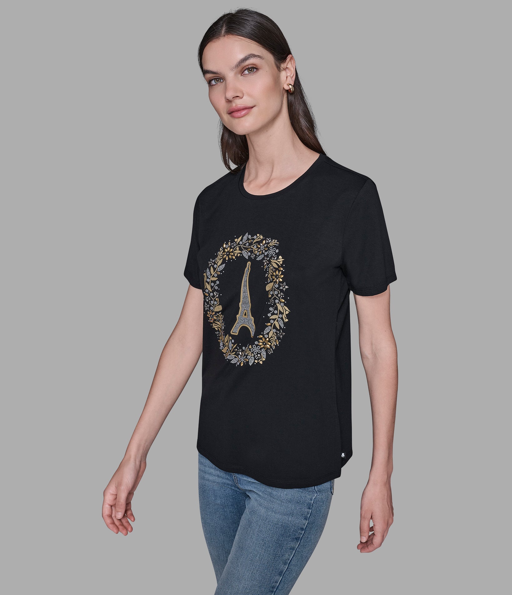 EMBELLISHED EIFFEL TOWER TEE VIEW 3 EMBELLISHED EIFFEL TOWER TEE VIEW 3