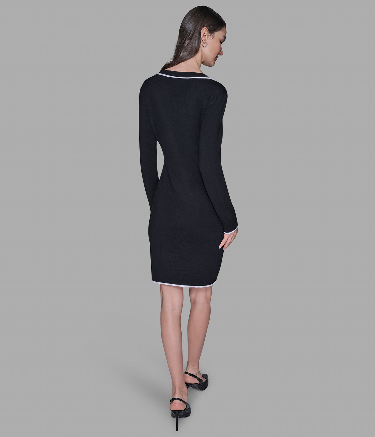 black white sweater dress Women's Sweater Dress WITH Patch | Black