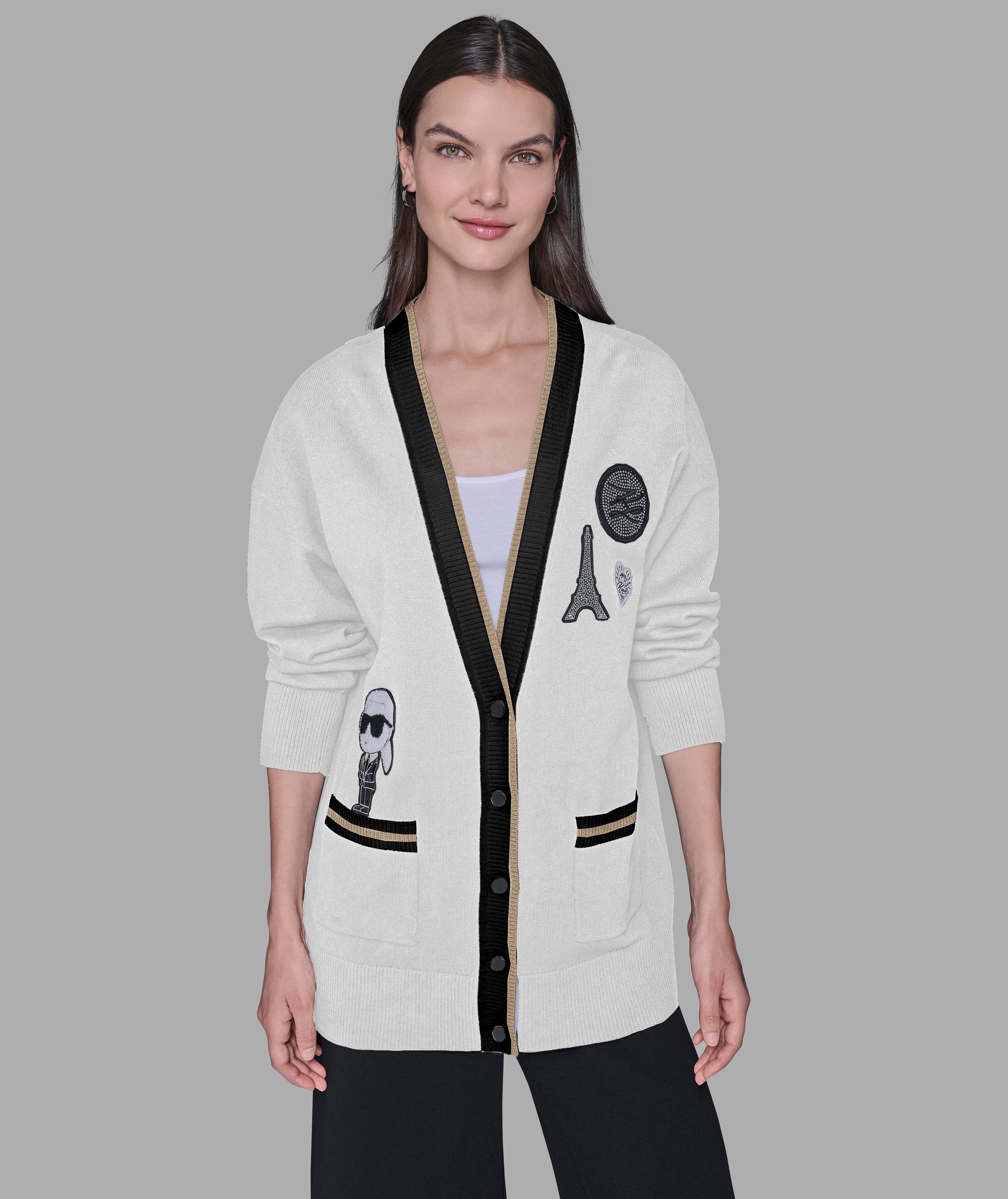 VARSITY CARDIGAN WITH PATCHES View 1 | Women's Clothing VARSITY CARDIGAN WITH PATCHES View 1 | Women's Clothing