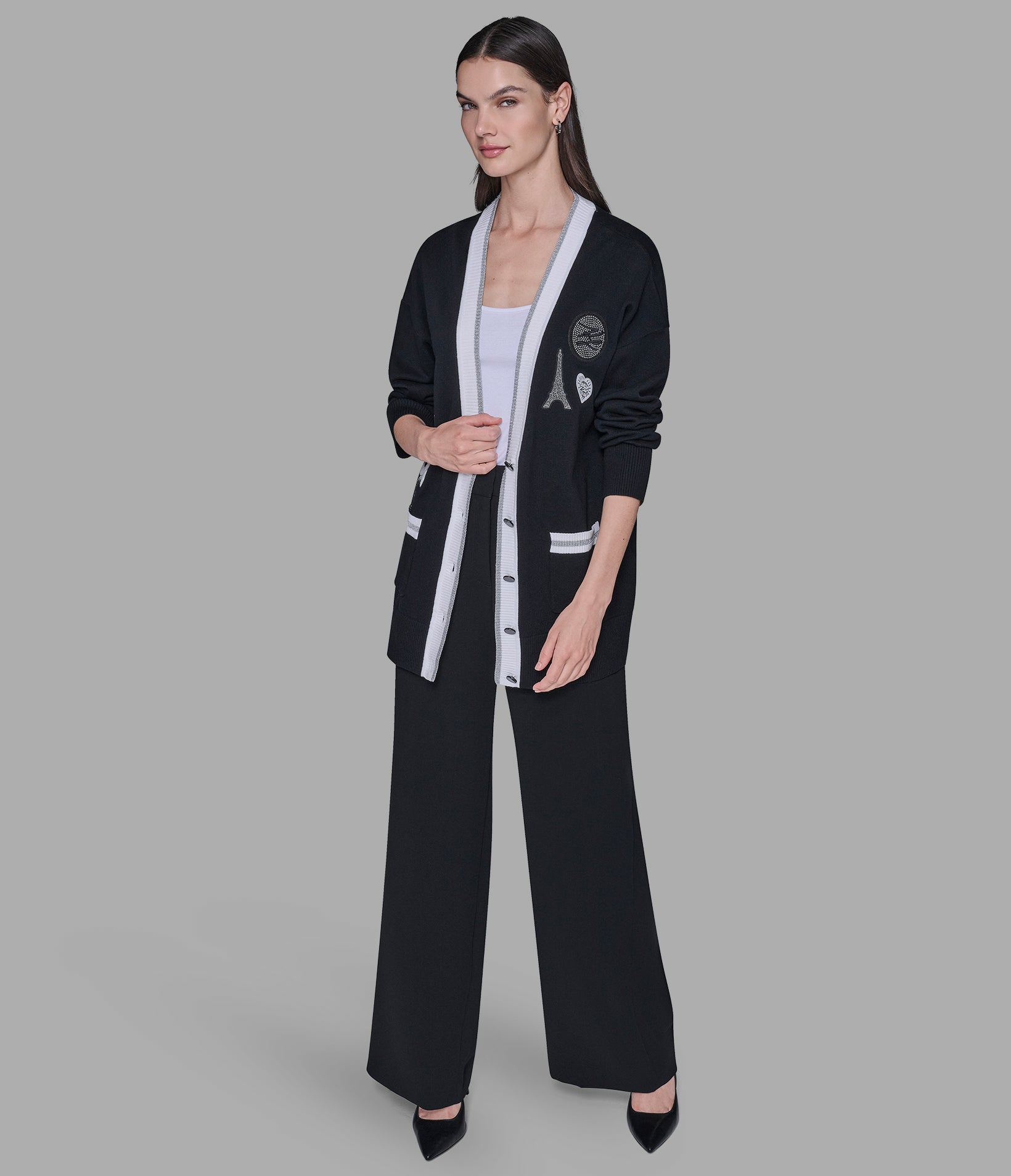 VARSITY CARDIGAN WITH PATCHES VIEW 3 | WOMEN'S FALL COLLECTION VARSITY CARDIGAN WITH PATCHES VIEW 3 | WOMEN'S FALL COLLECTION