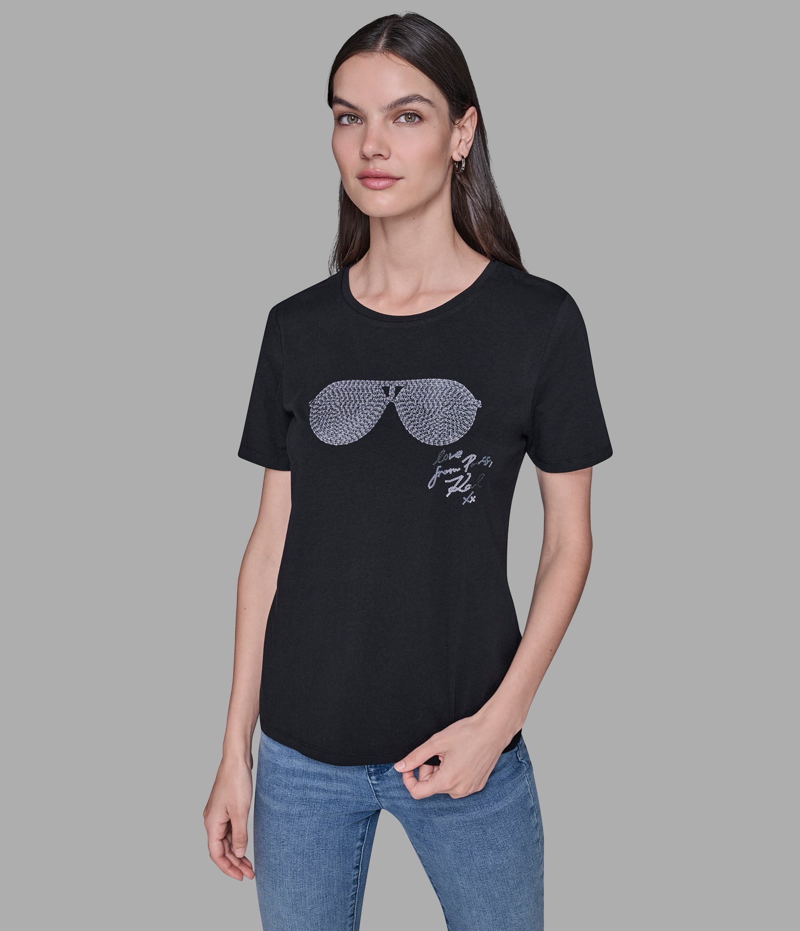 SEQUIN SUNGLASSES TEE VIEW 1 SEQUIN SUNGLASSES TEE VIEW 1