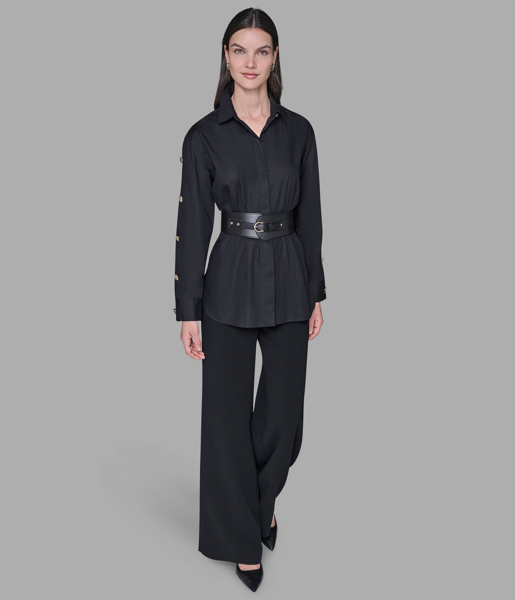 BELTED POPLIN SHIRT VIEW 3 BELTED POPLIN SHIRT VIEW 3