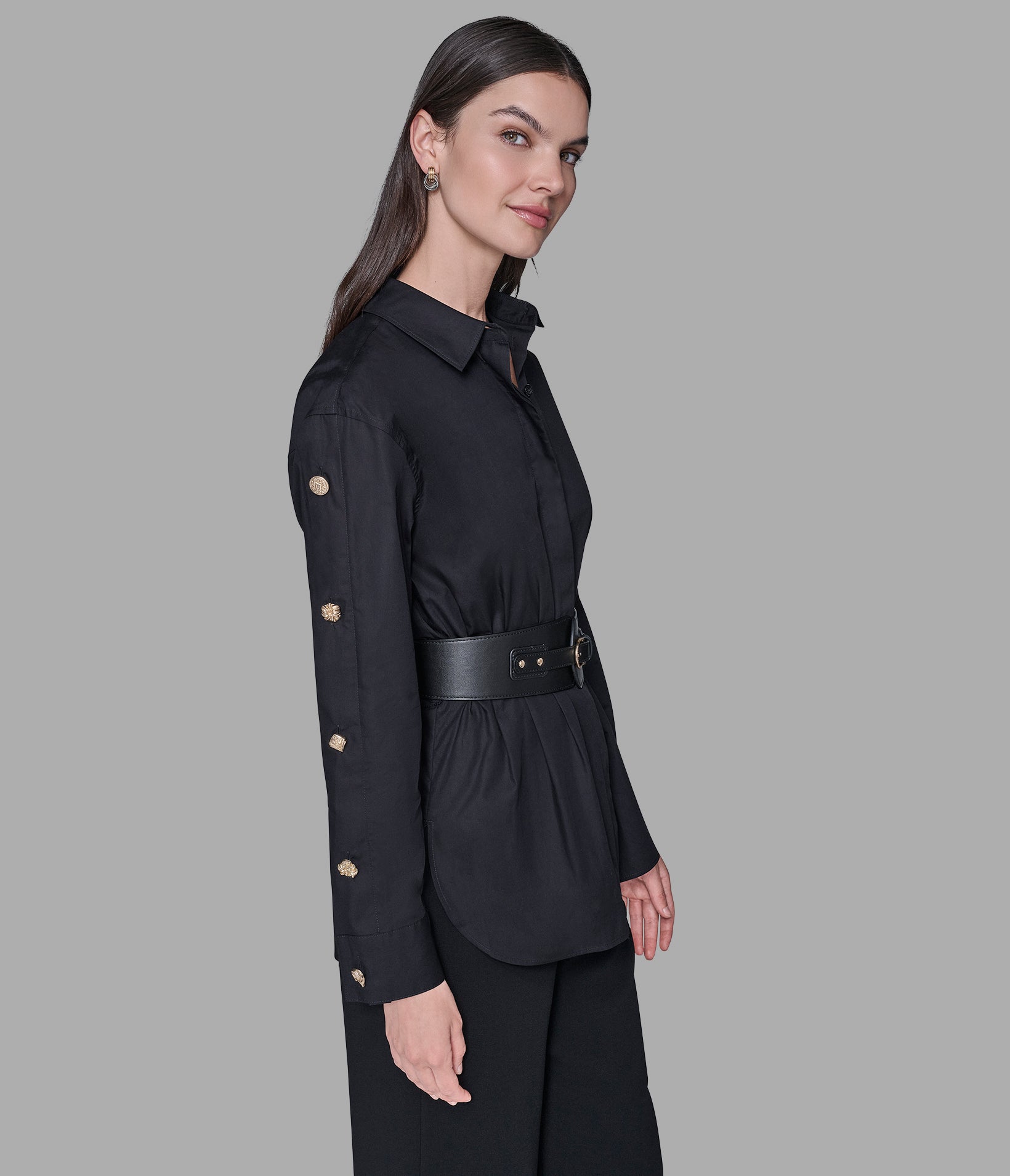 BELTED POPLIN SHIRT VIEW 4 BELTED POPLIN SHIRT VIEW 4