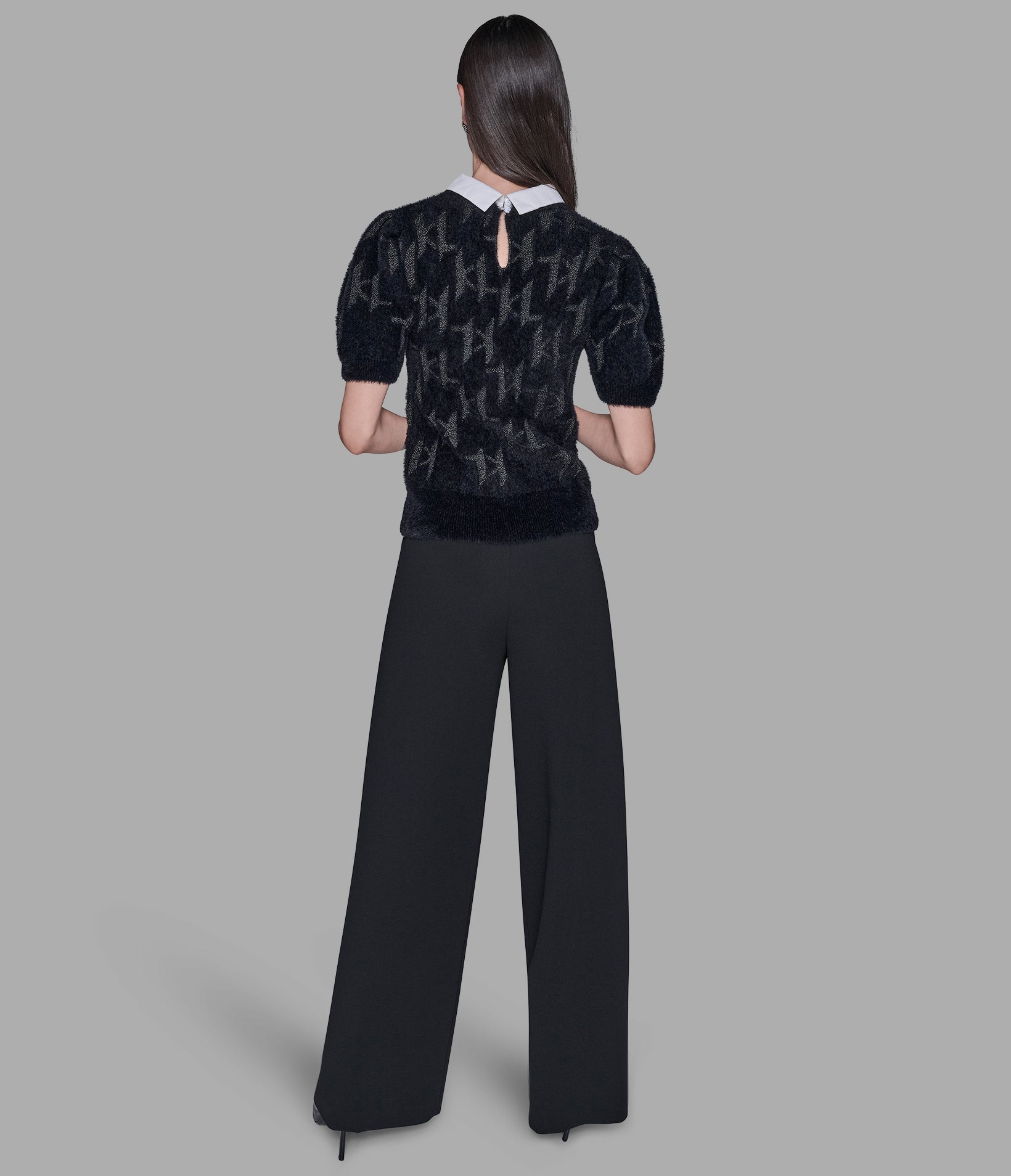 FUZZY KL SHORT SLEEVE SWEATER View 2 | Women's Clothing FUZZY KL SHORT SLEEVE SWEATER View 2 | Women's Clothing