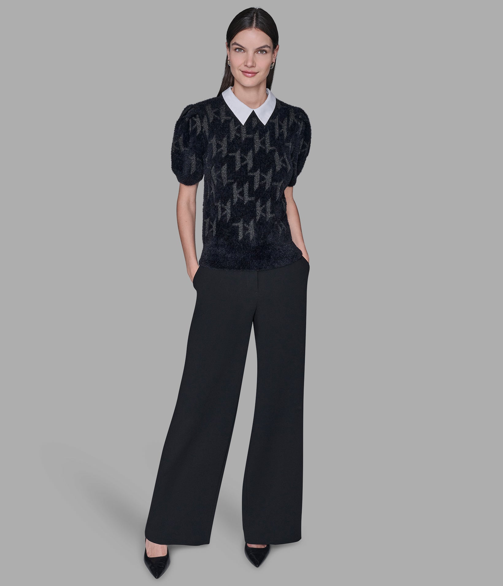 FUZZY KL SHORT SLEEVE SWEATER VIEW 3 | Women's Clothing FUZZY KL SHORT SLEEVE SWEATER VIEW 3 | Women's Clothing