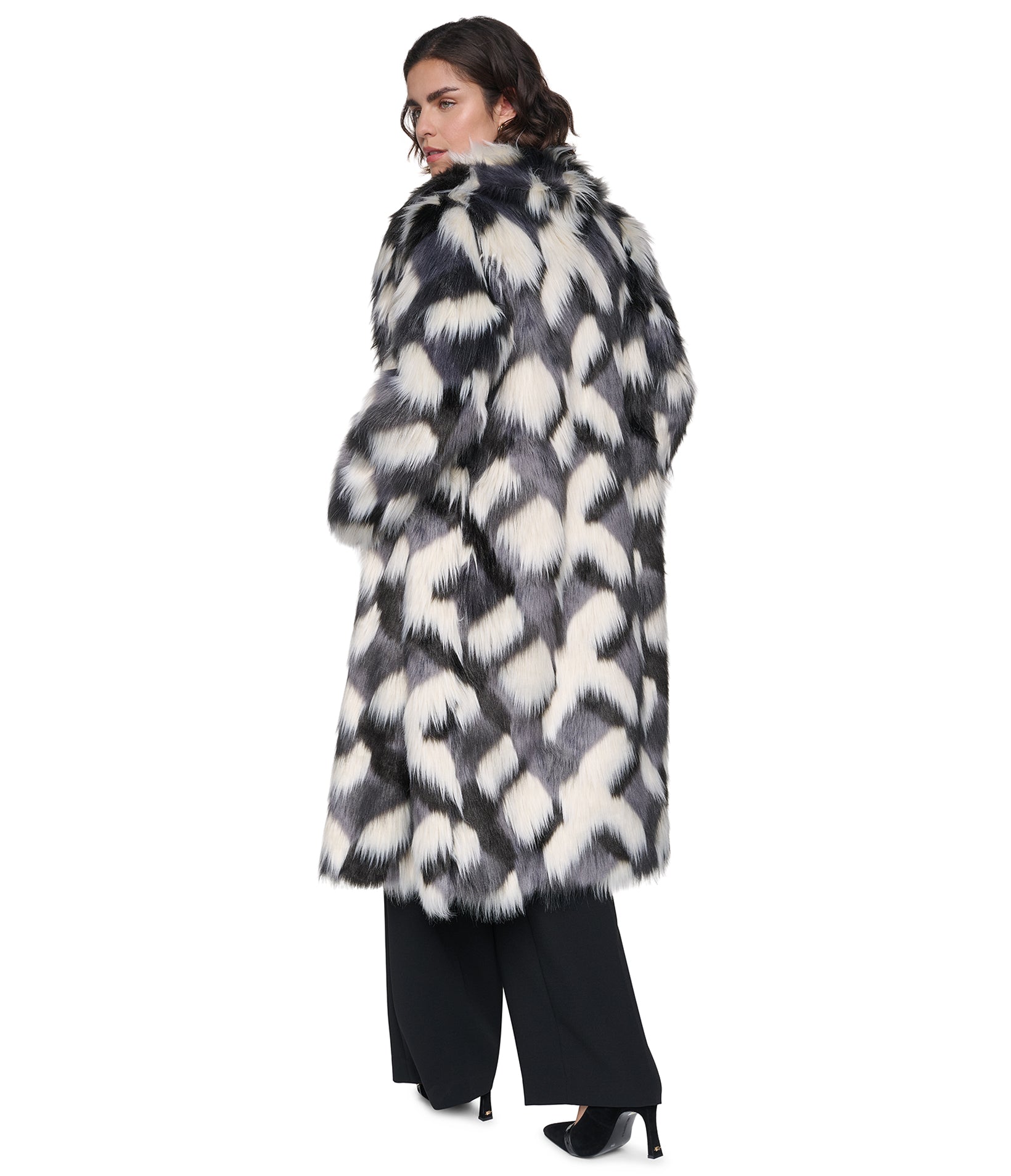 TWO-TONE FAUX FUR MAXI COAT VIEW 3 TWO-TONE FAUX FUR MAXI COAT VIEW 3