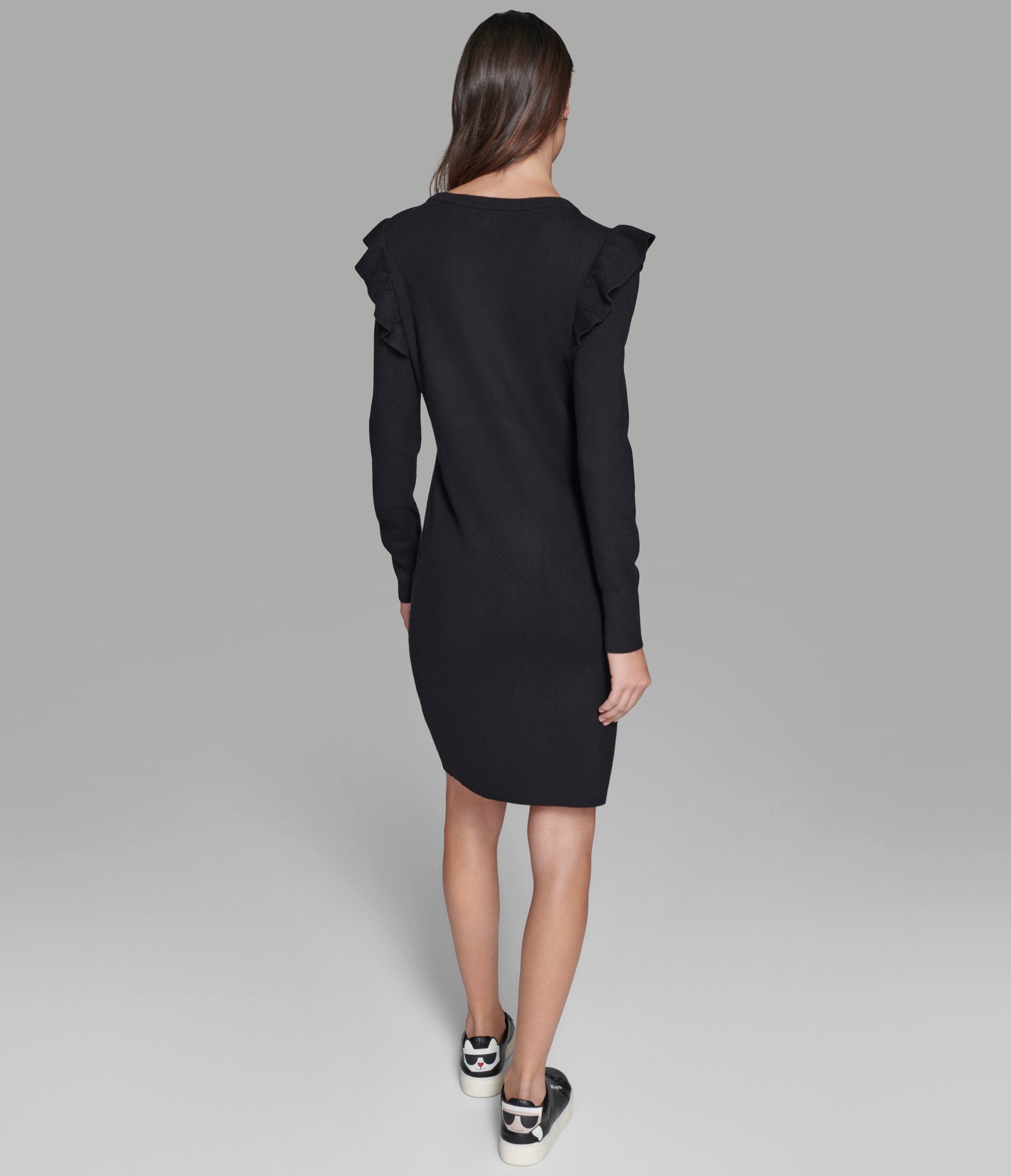 C'EST LA VIE RUFFLE SLEEVE SWEATER DRESS VIEW 2 C'EST LA VIE RUFFLE SLEEVE SWEATER DRESS VIEW 2