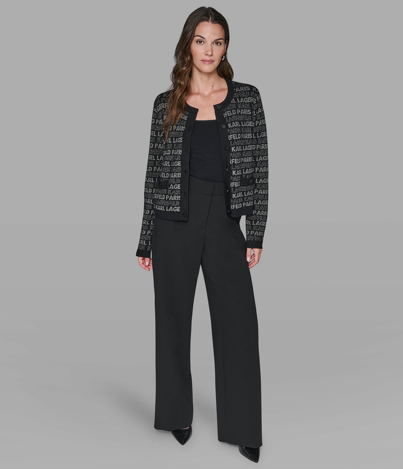 Logo Lurex Carigan | Sweaters & Tops | Karl Lagerfeld Paris