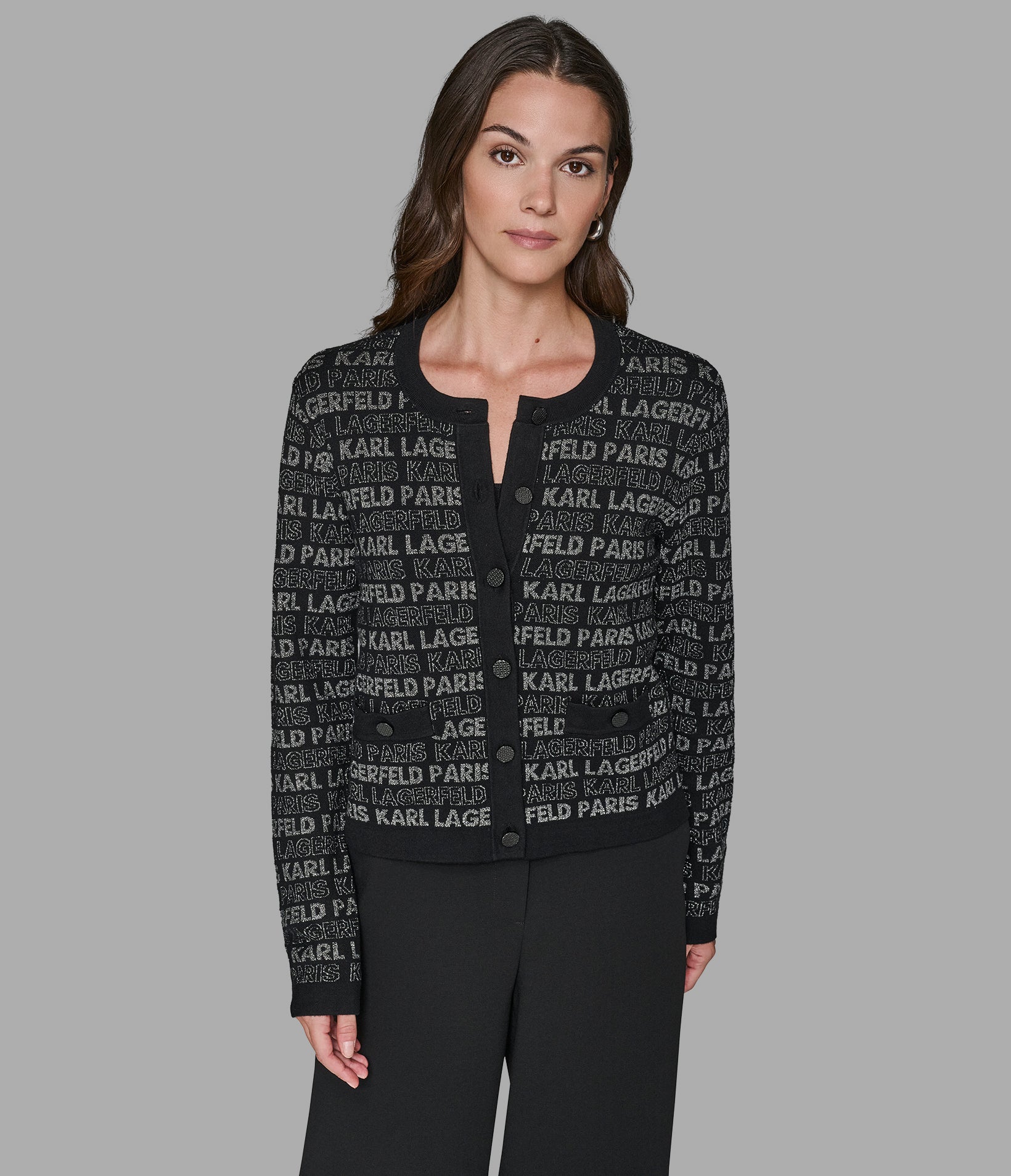 Logo Lurex Carigan | Sweaters & Tops | Karl Lagerfeld Paris