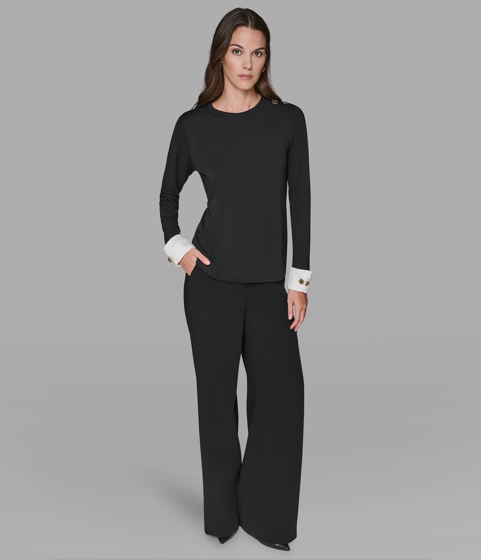 KNIT TOP WITH FLORAL BUTTONS VIEW 3 | Women's Tops & Sweaters KNIT TOP WITH FLORAL BUTTONS VIEW 3 | Women's Tops & Sweaters