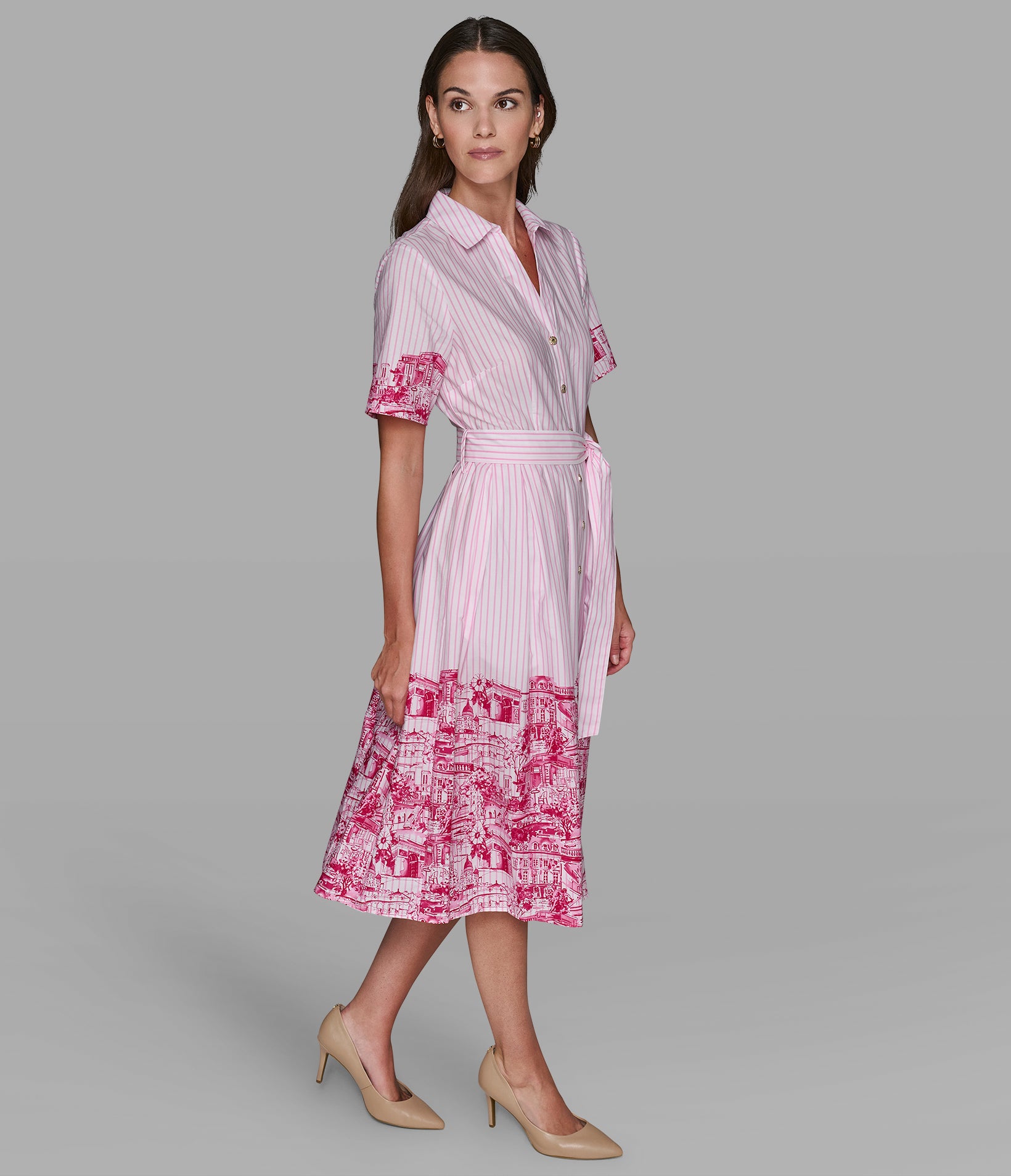 STRIPE PARIS SCENE SHIRT DRESS View 2 | Valentine's Day Shop STRIPE PARIS SCENE SHIRT DRESS View 2 | Valentine's Day Shop