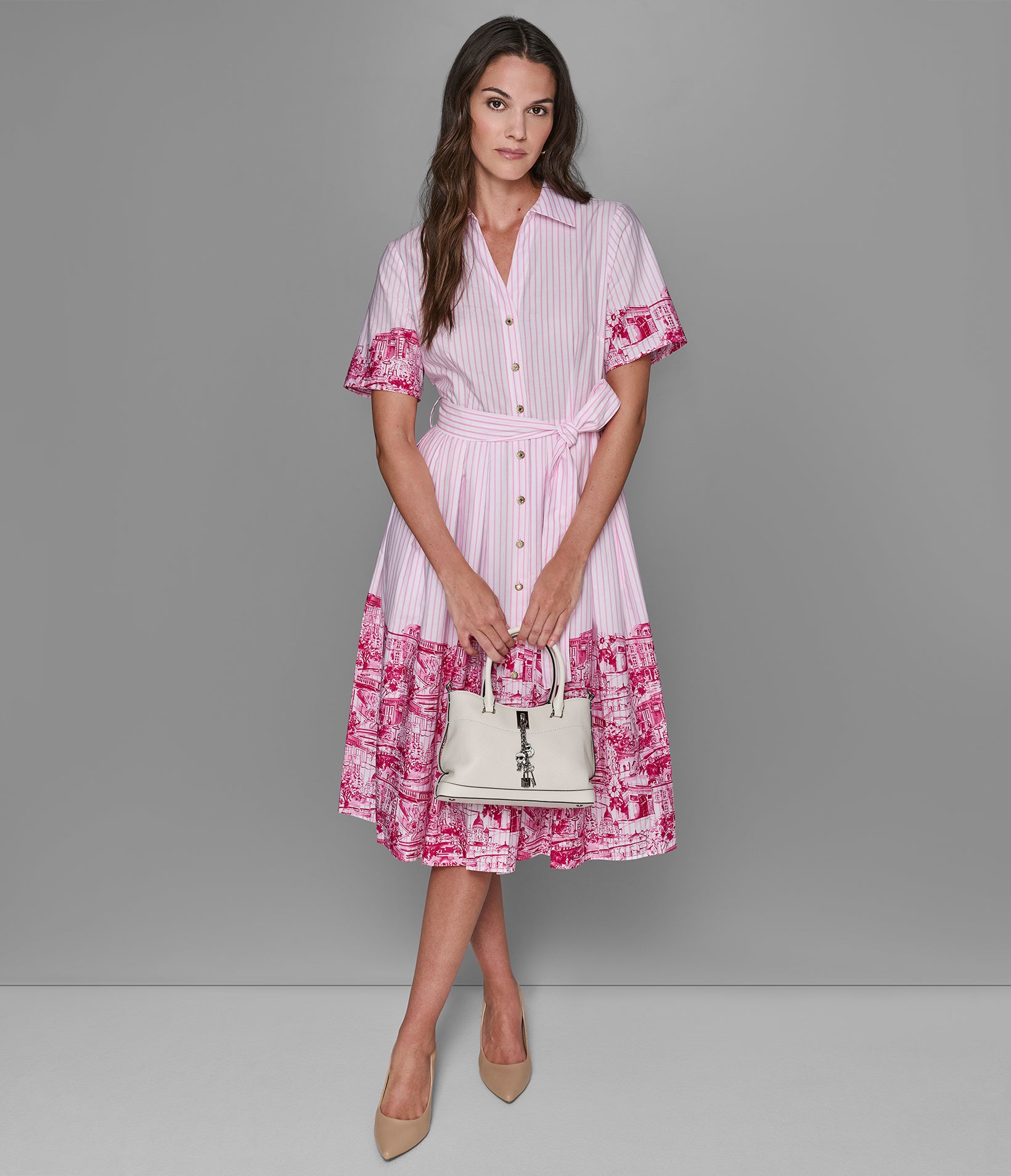 STRIPE PARIS SCENE SHIRT DRESS VIEW 6 | Women's Clothing STRIPE PARIS SCENE SHIRT DRESS VIEW 6 | Women's Clothing