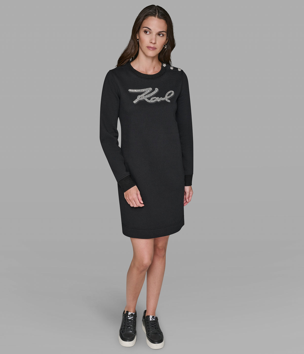 sweatshirt dress Women's Logo | Black Size:15.5 4/5 Wrap Dress Summer Dresses Style:LD718-548 95 cm waist