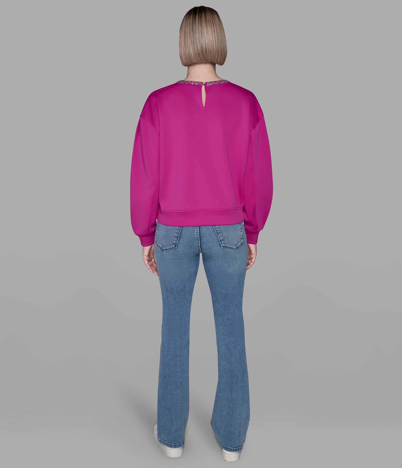 RHINESTONE TRIM SWEATSHIRT View 2 | Products RHINESTONE TRIM SWEATSHIRT View 2 | Products