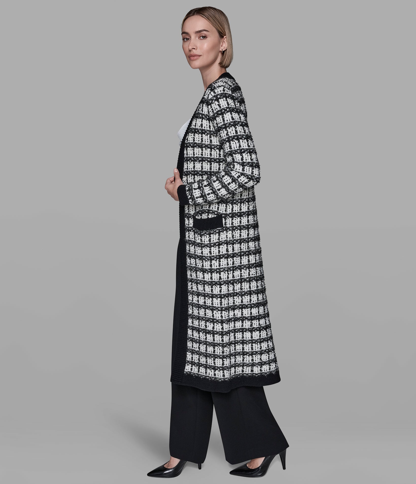 【6万円】Karl LAGERFELD マルチツイードデザイン　チェスターコート KLPLK07425_43_L5ISS796_P7Z_S.