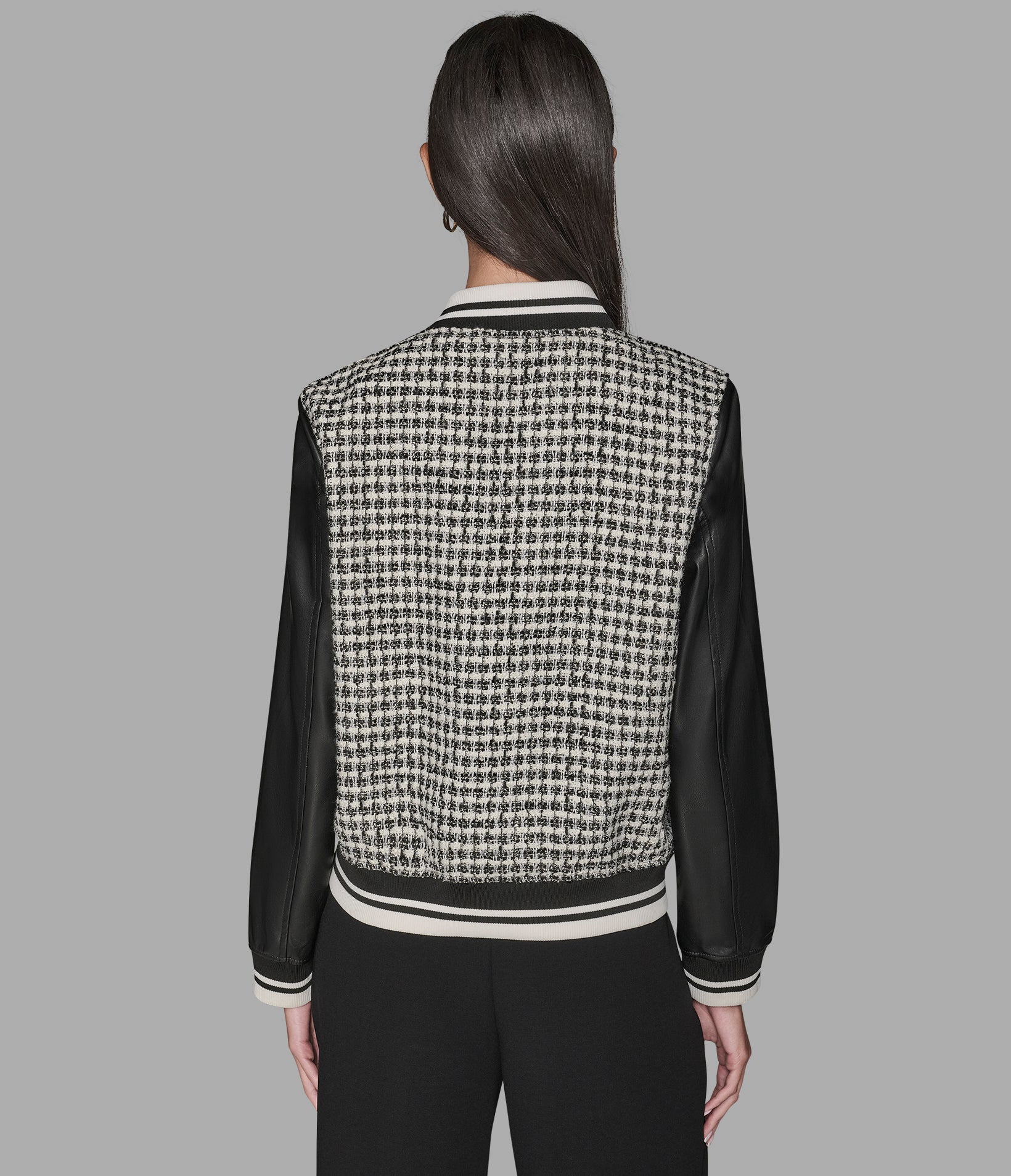 MIXED MEDIA TWEED VARSITY JACKET View 2 | Women's Clothing MIXED MEDIA TWEED VARSITY JACKET View 2 | Women's Clothing