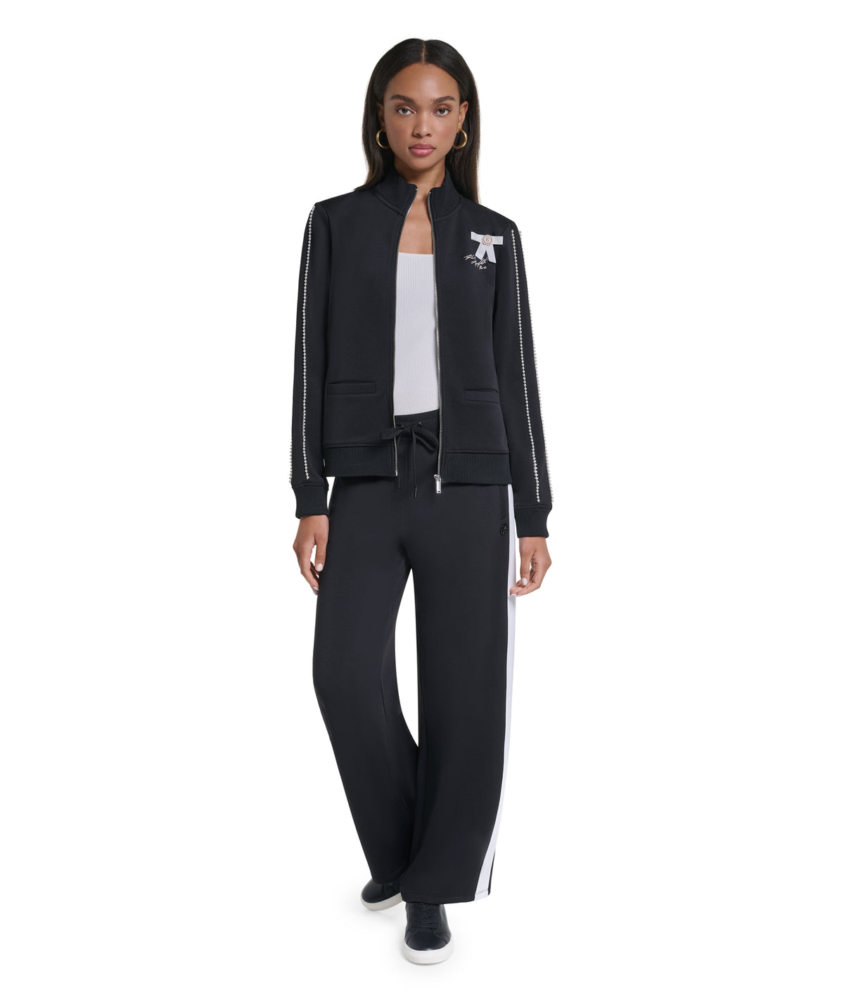 EMBELLISHED BOW TRACK JACKET VIEW 5 EMBELLISHED BOW TRACK JACKET VIEW 5