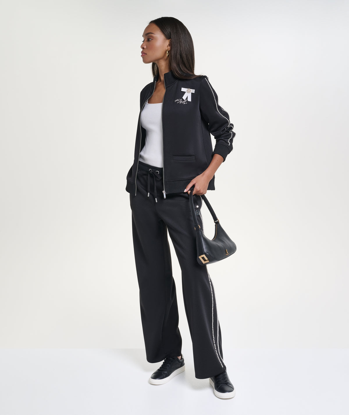 EMBELLISHED BOW TRACK JACKET VIEW 1 EMBELLISHED BOW TRACK JACKET VIEW 1