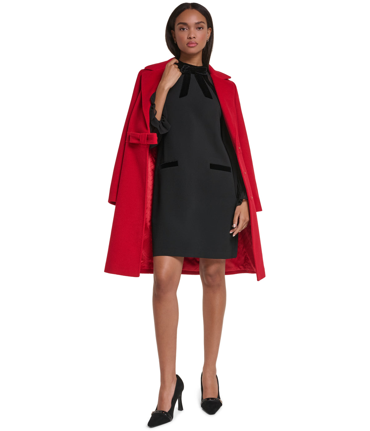LONG SLEEVE MINI DRESS WITH VELVET BOW VIEW 4 LONG SLEEVE MINI DRESS WITH VELVET BOW VIEW 4