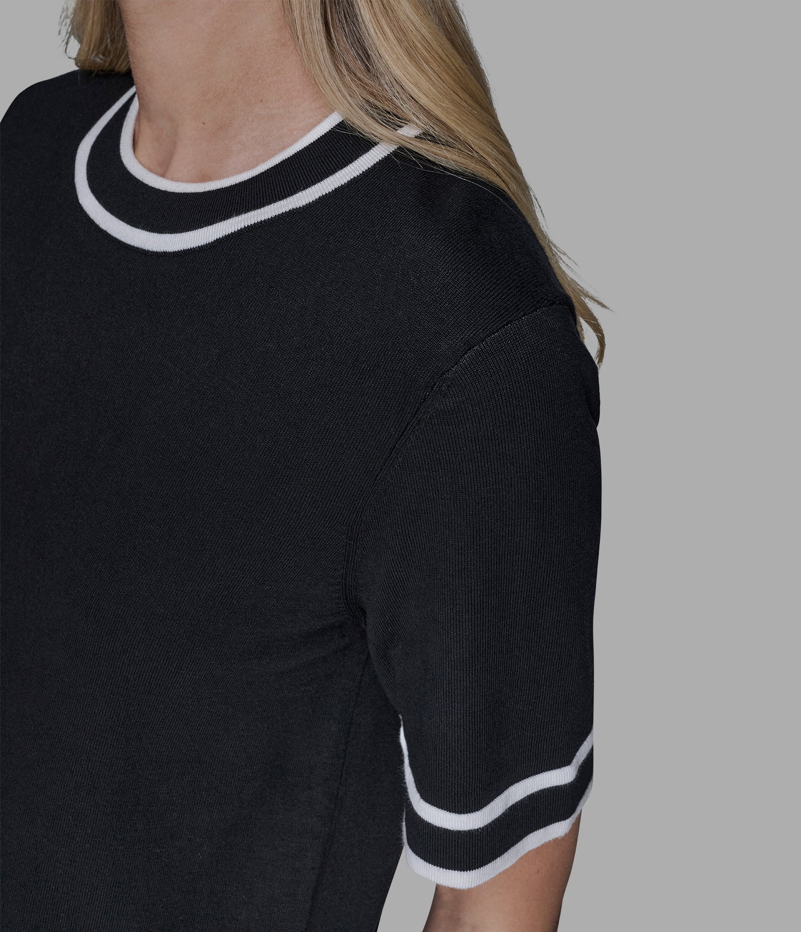 SHORT SLEEVE CONTRAST TRIM SWEATER VIEW 6 | Women's Tops & Sweaters SHORT SLEEVE CONTRAST TRIM SWEATER VIEW 6 | Women's Tops & Sweaters