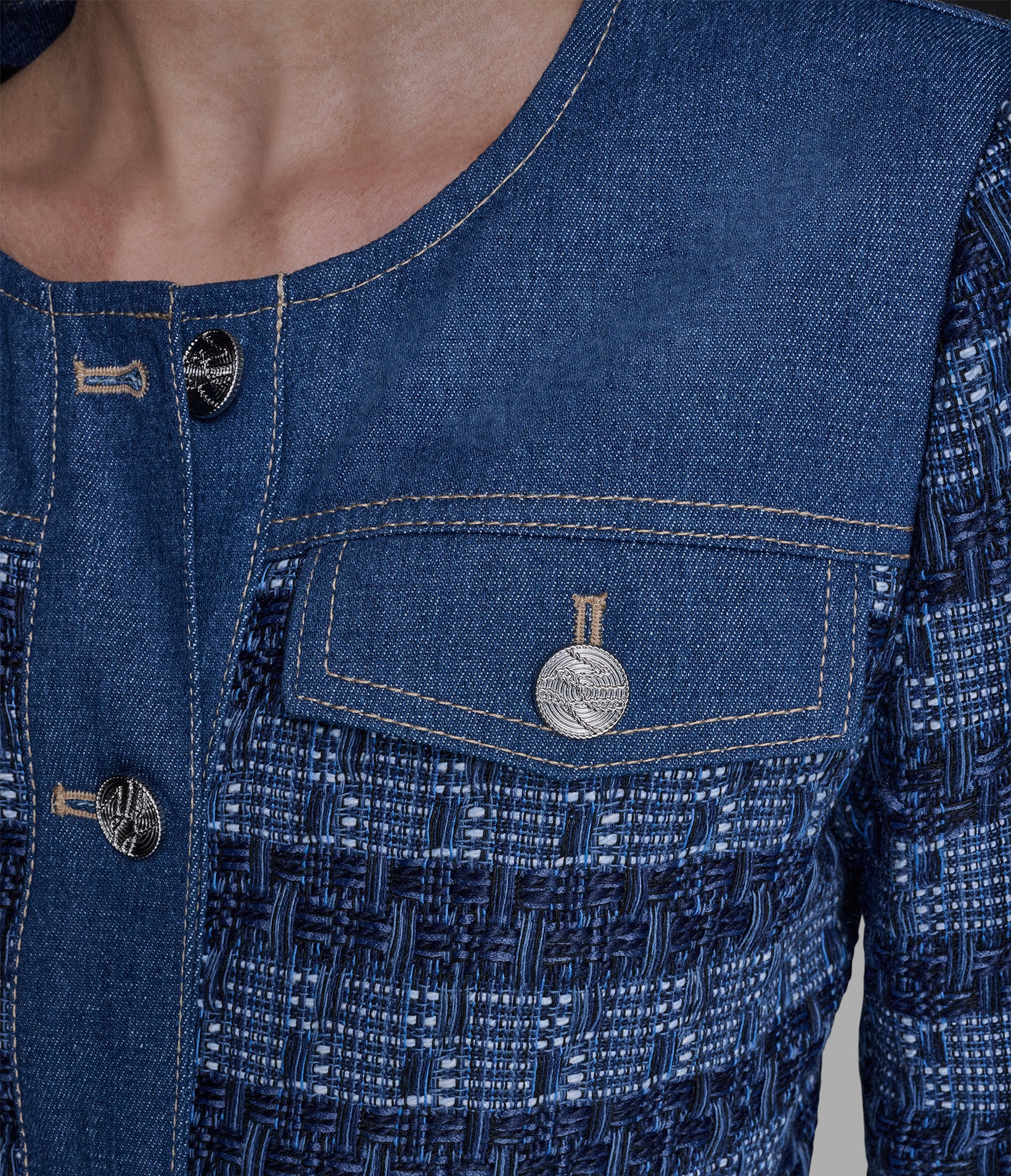 MIXED MEDIA TWEED DENIM JACKET VIEW 6 | Women's Clothing MIXED MEDIA TWEED DENIM JACKET VIEW 6 | Women's Clothing