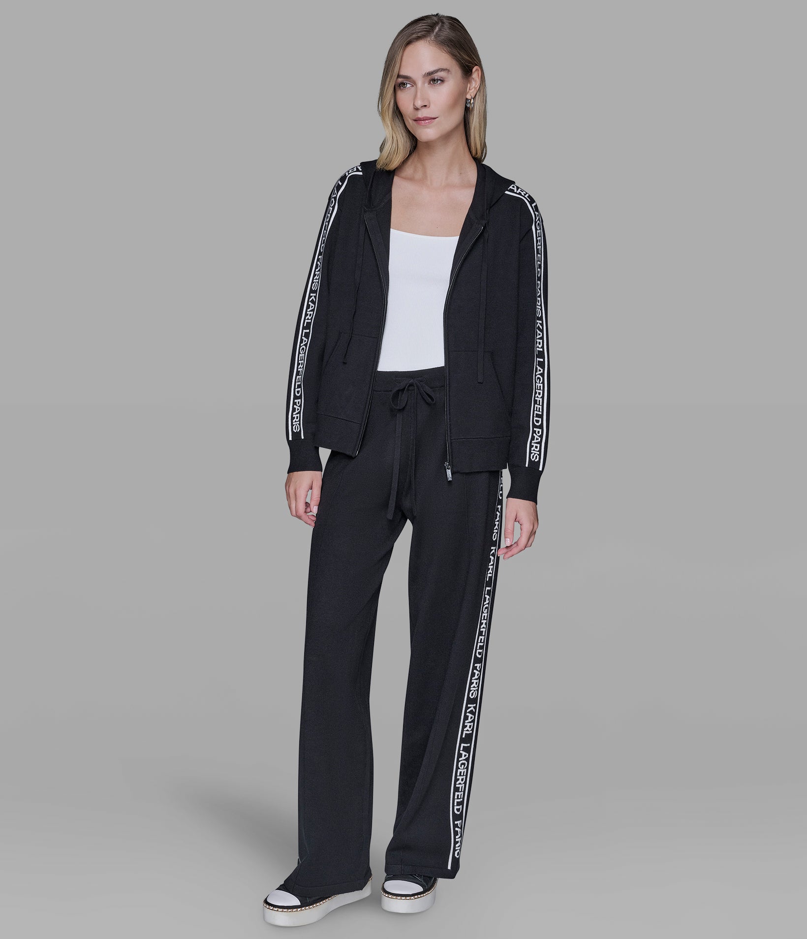 LOGO FULL-ZIP SWEATER WITH HOODIE VIEW 4 | Women's Tops & Sweaters LOGO FULL-ZIP SWEATER WITH HOODIE VIEW 4 | Women's Tops & Sweaters