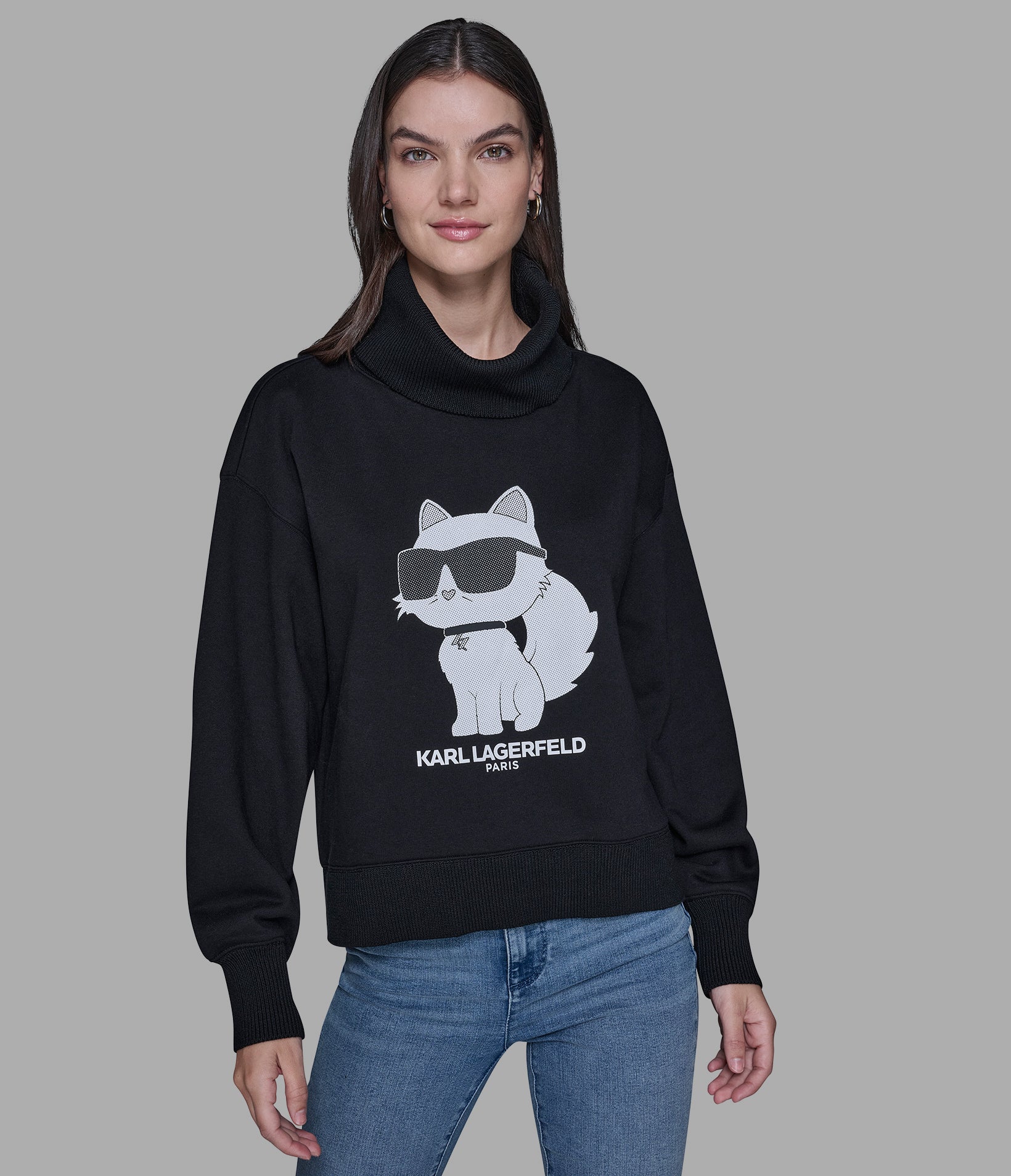 Choupette Turtleneck Sweatshirt | Athleisure | Karl Lagerfeld Paris