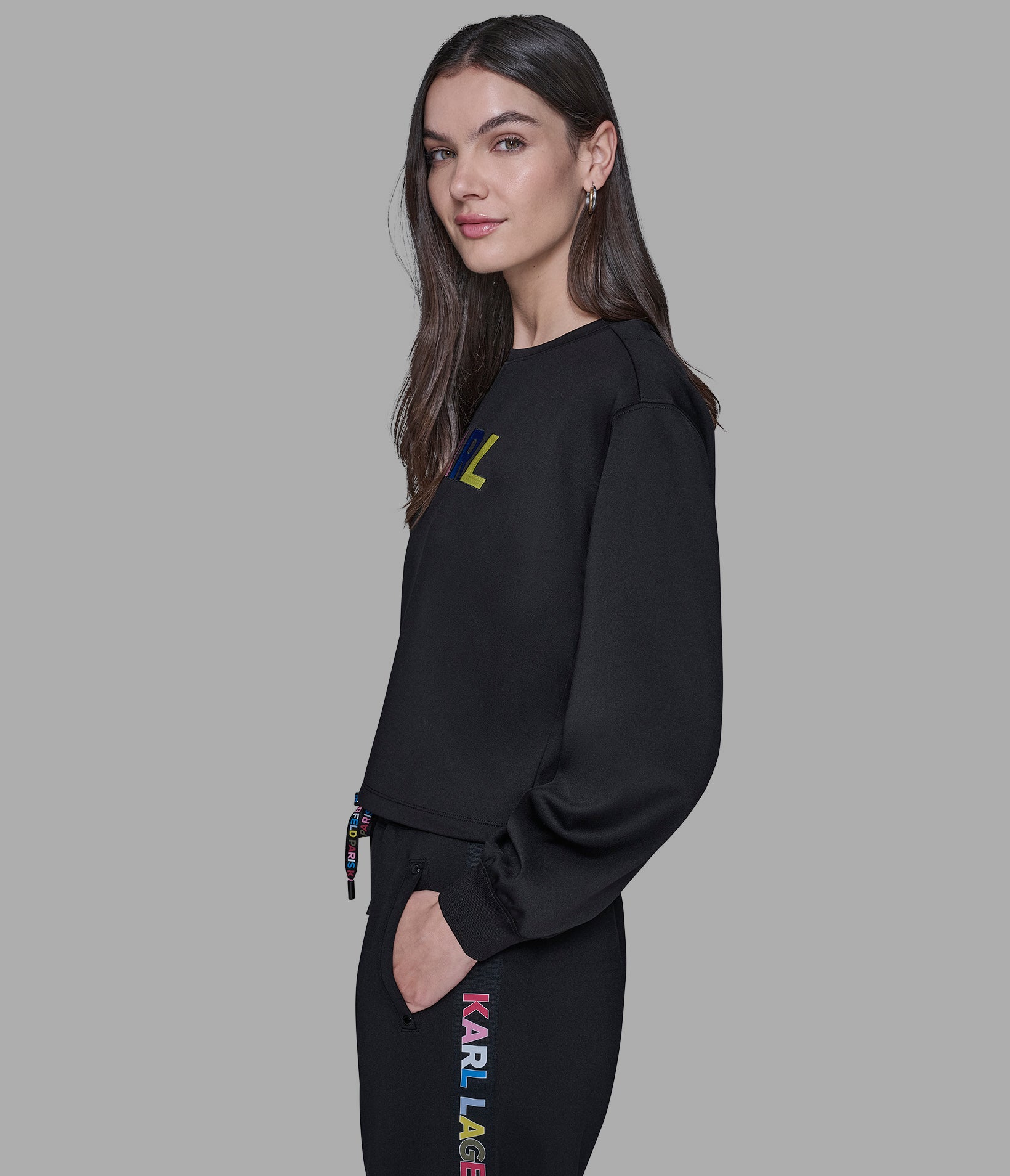 MULTI-COLOR LOGO SCUBA SWEATSHIRT View 2 | Women's Clothing MULTI-COLOR LOGO SCUBA SWEATSHIRT View 2 | Women's Clothing