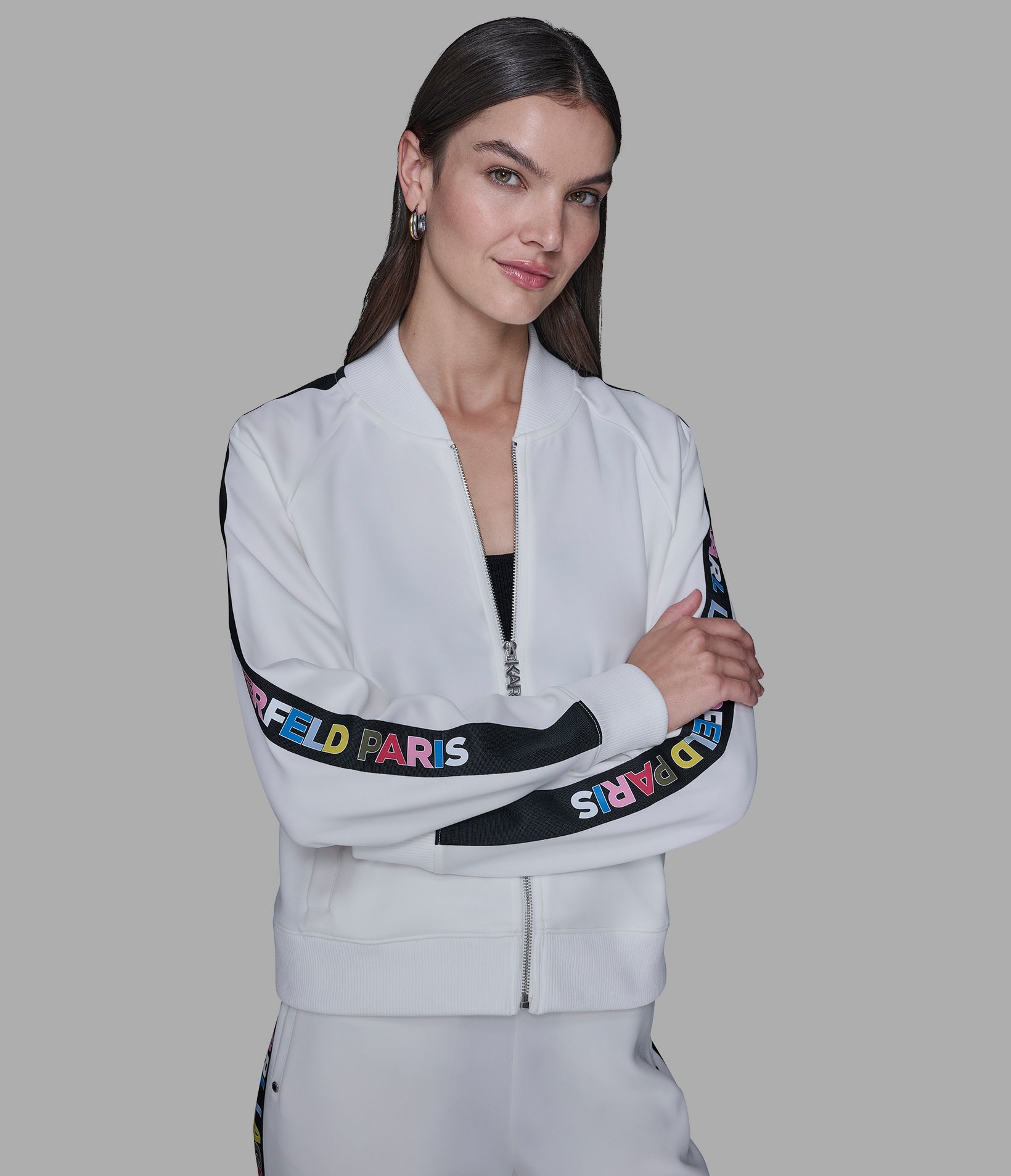 MUTLI-COLOR LOGO TAPE JACKET View 1 | Women's Clothing MUTLI-COLOR LOGO TAPE JACKET View 1 | Women's Clothing