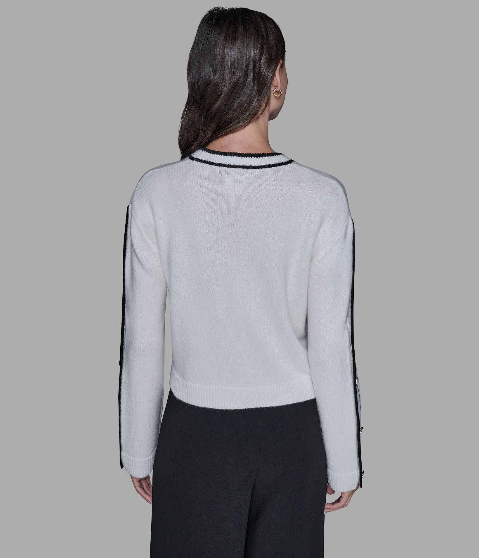 BUTTON SLEEVE PULLOVER SWEATER View 2 | Women's Clothing BUTTON SLEEVE PULLOVER SWEATER View 2 | Women's Clothing