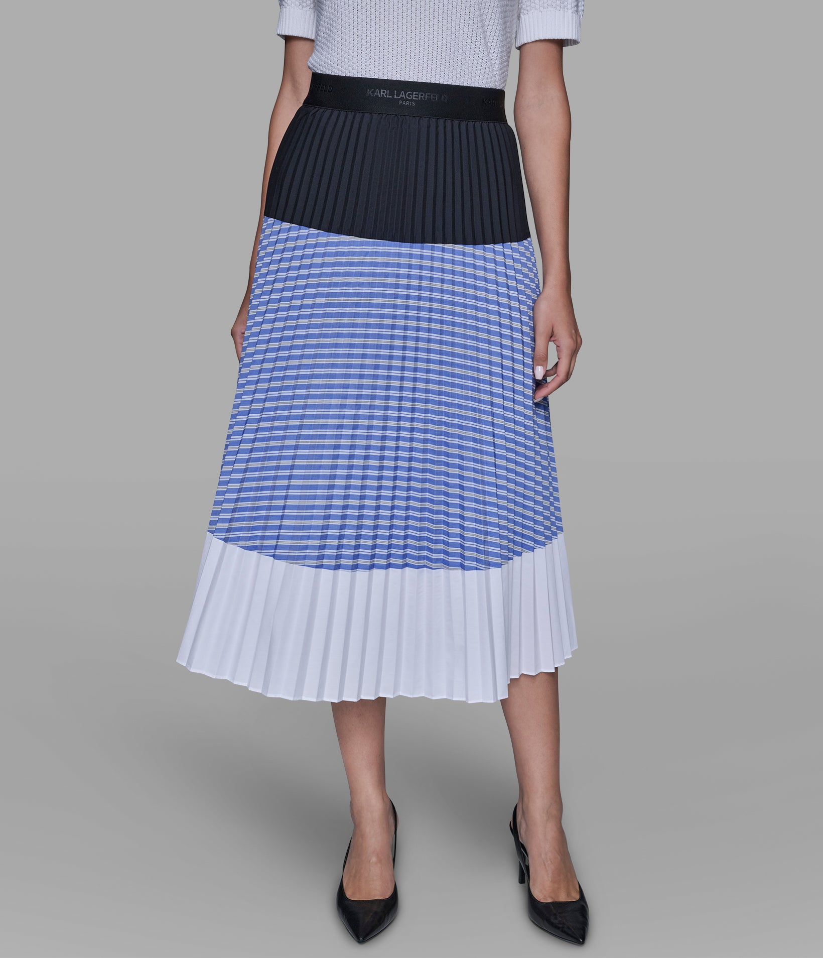 PLEATED COLORBLOCK SKIRT View 1 | Women's Clothing PLEATED COLORBLOCK SKIRT View 1 | Women's Clothing