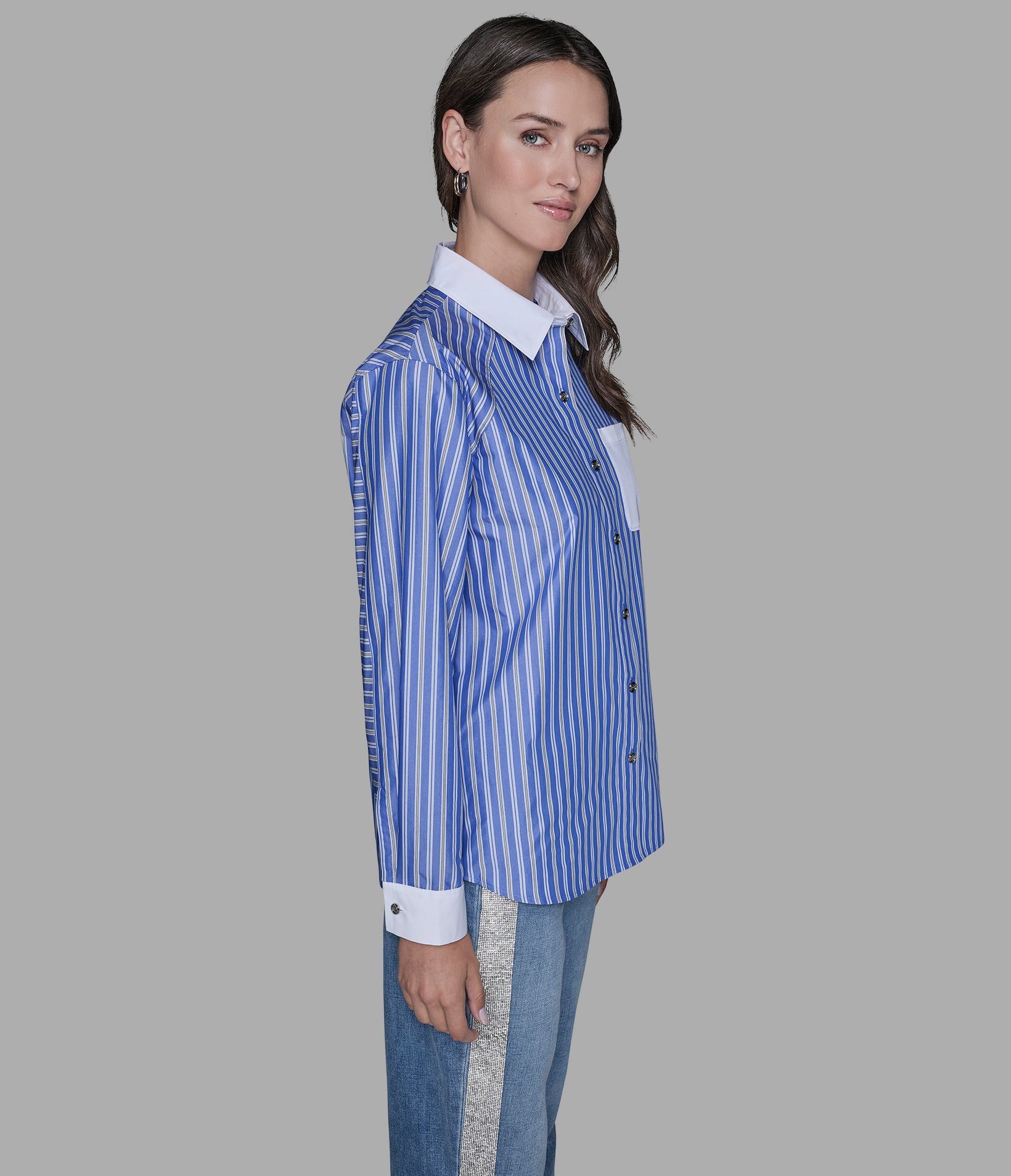 RAGLAN PINSTRIPE POPLIN SHIRT VIEW 3 | Women's Tops & Sweaters RAGLAN PINSTRIPE POPLIN SHIRT VIEW 3 | Women's Tops & Sweaters